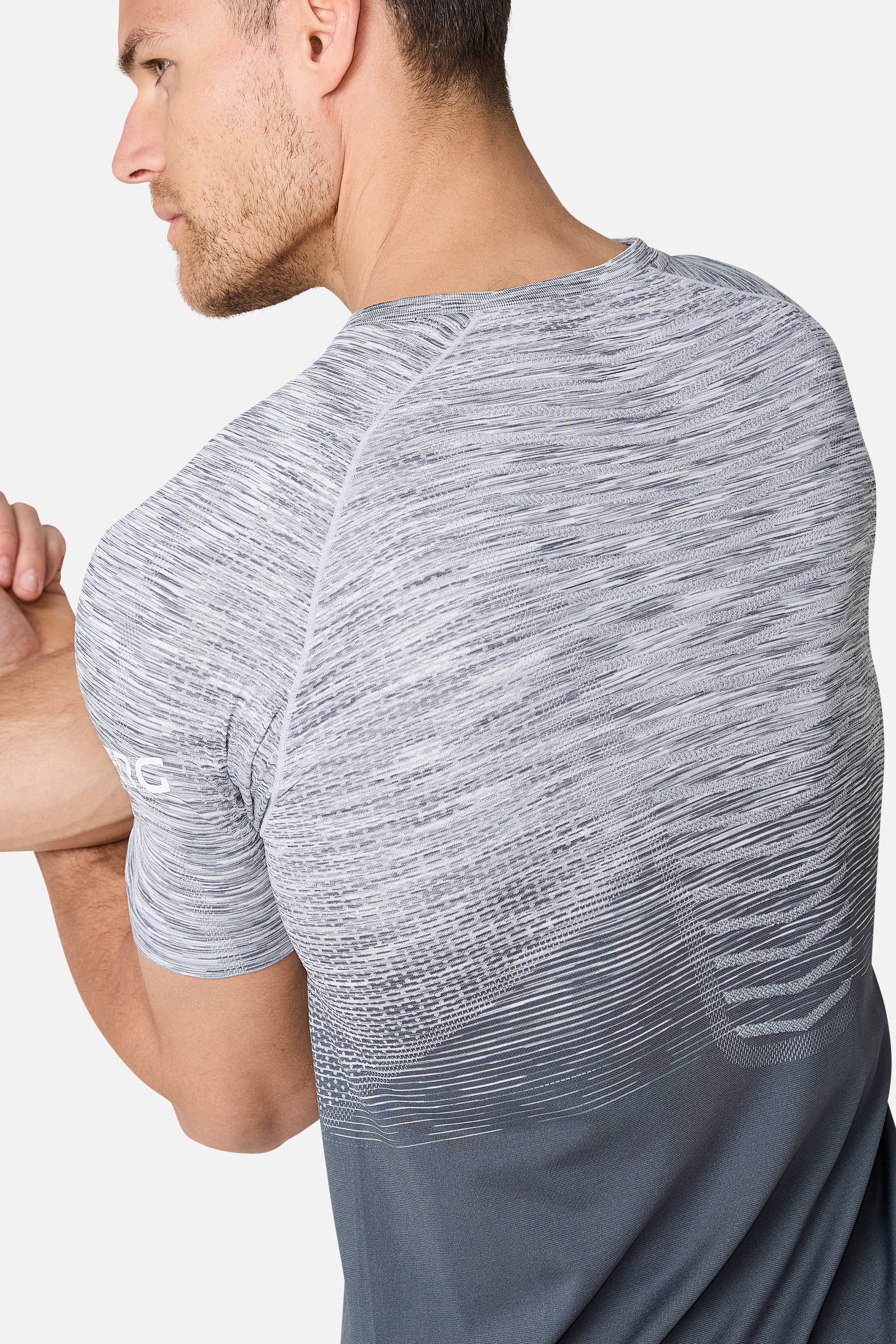 Arc Seamless Tee - Graphite Grey/Lunar Grey/White - Image 2