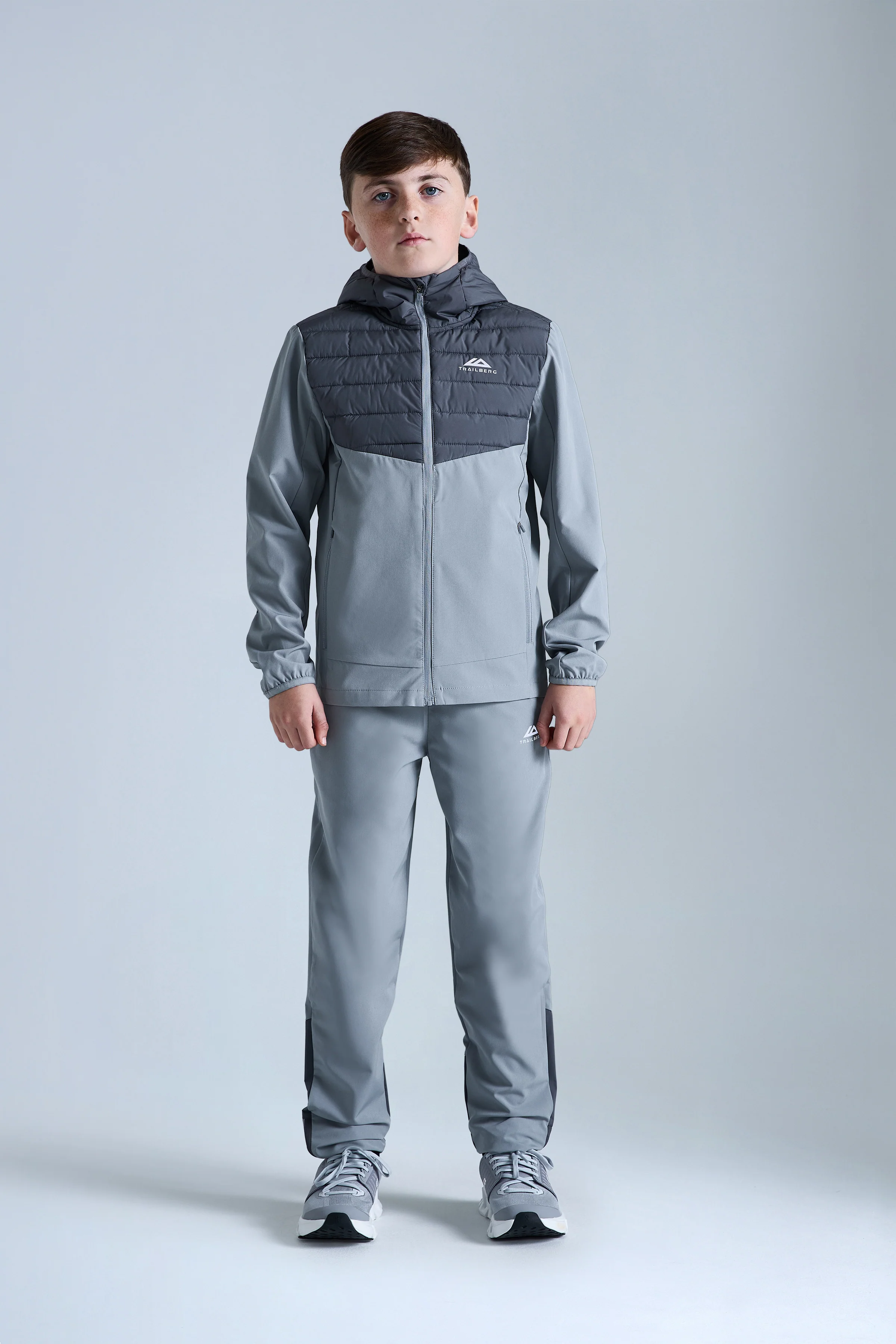 Boys Dune Hybrid Tracksuit - Moon Grey/Iron Grey