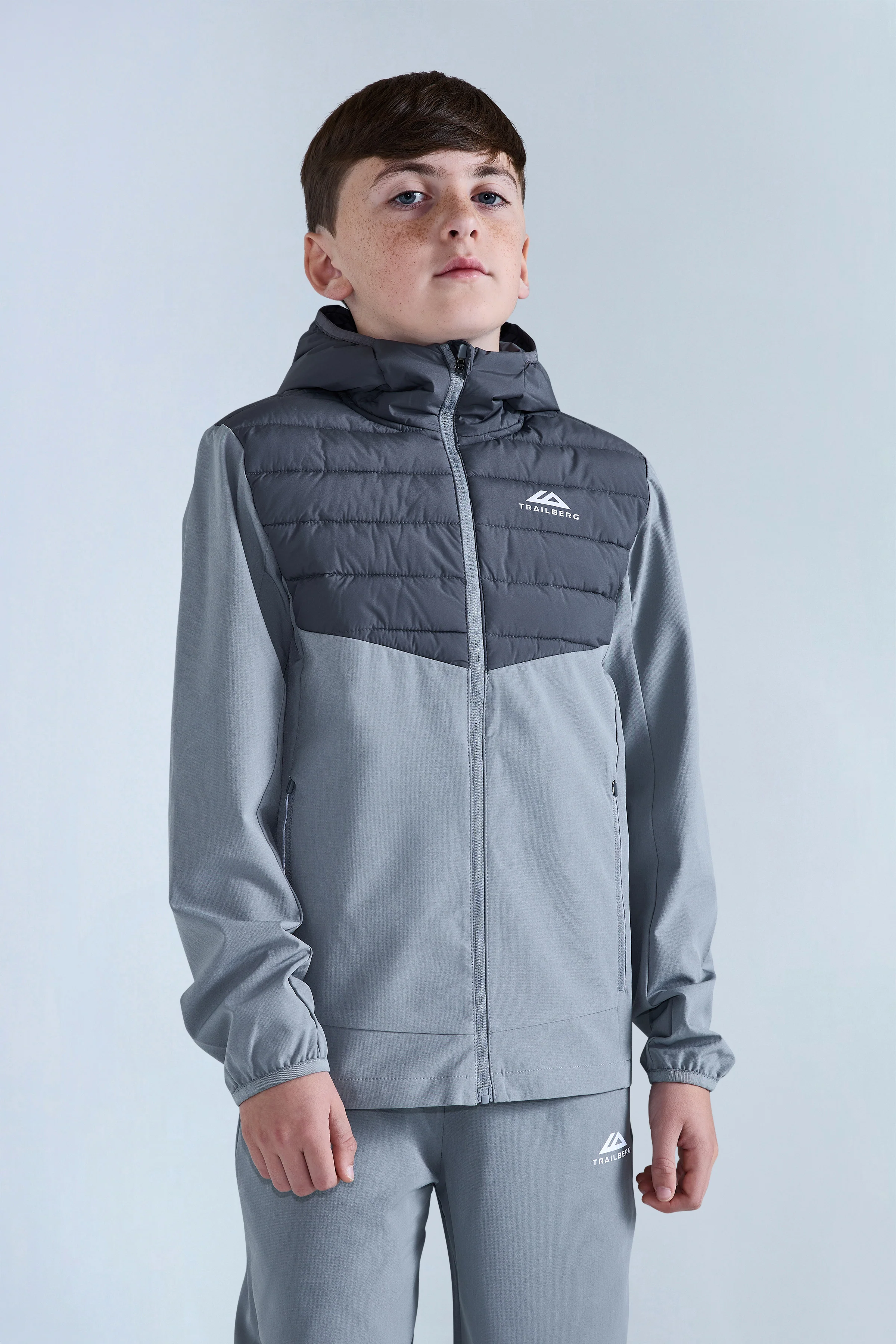Boys Dune Hybrid Tracksuit - Moon Grey/Iron Grey - Image 3