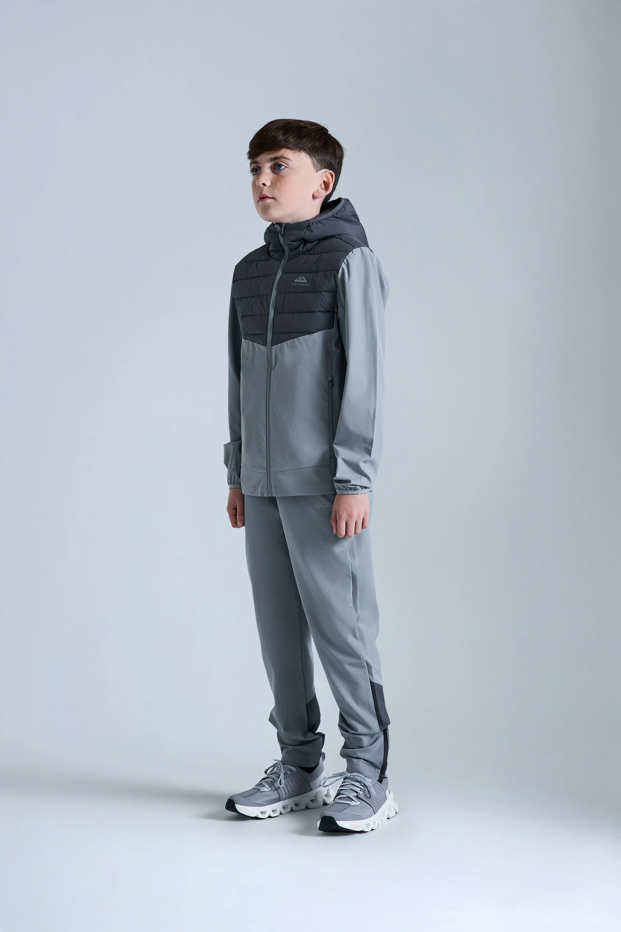 Boys Dune Hybrid Tracksuit - Moon Grey/Iron Grey - Image 9