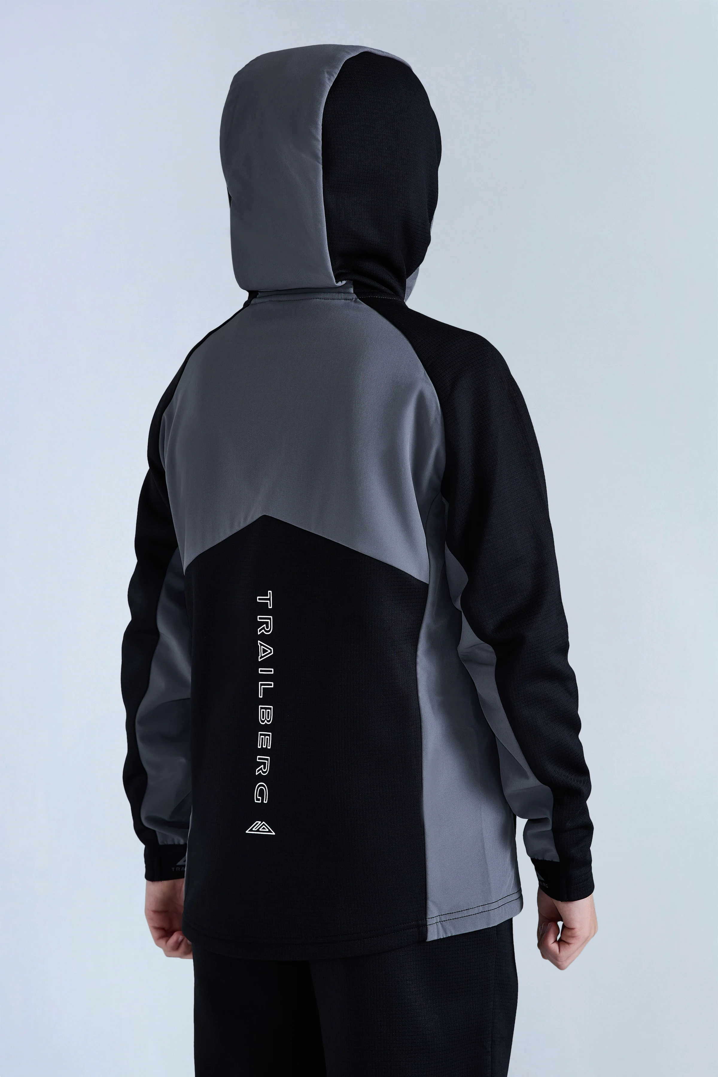 Boys Ice Gridded Fleece Tracksuit - Black/Urban Smoke - Image 3