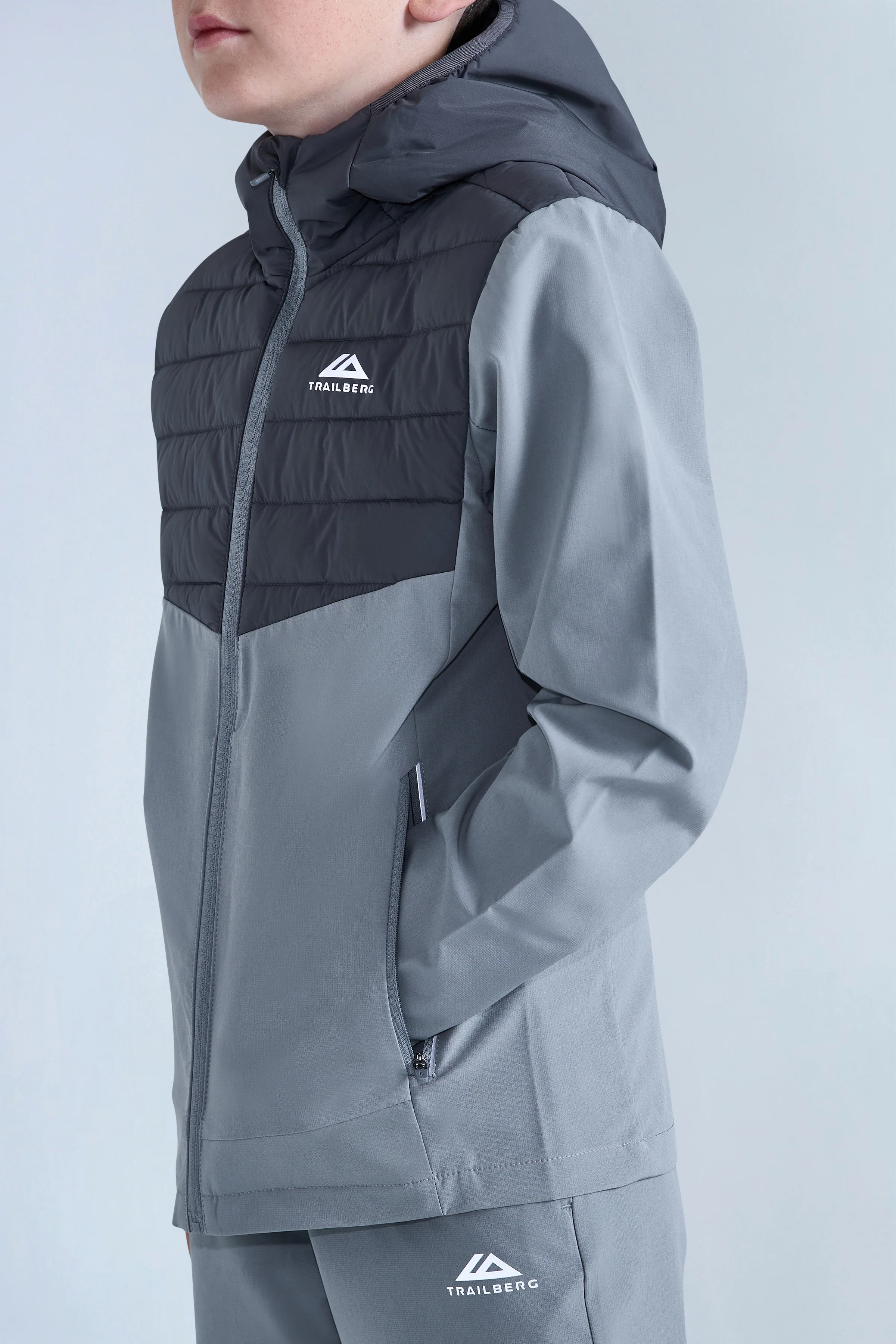 Boys Dune Hybrid Jacket - Moon Grey/Iron Grey - Image 4