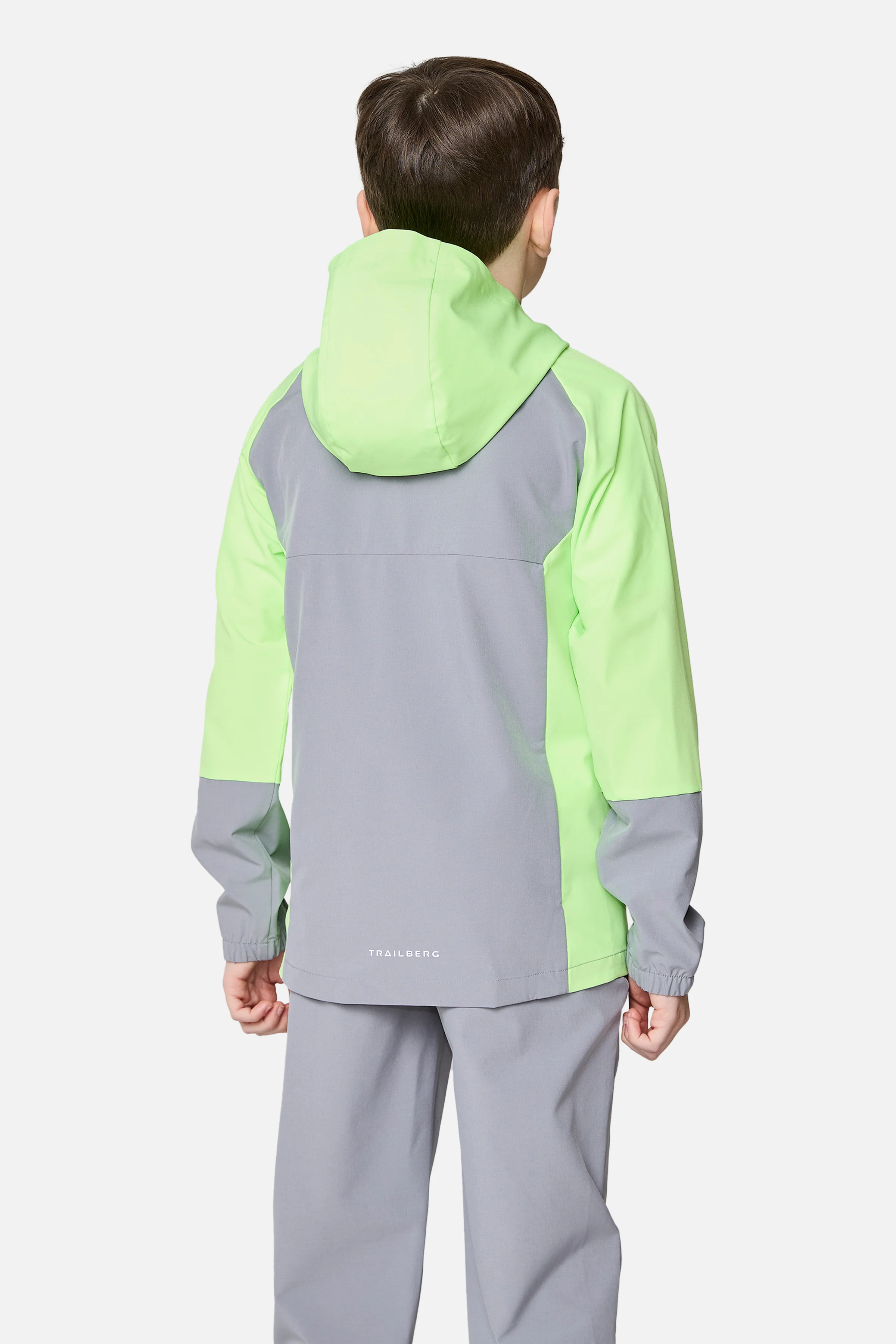 Boys Essentials Hood - Moon Grey/Neon Lime - Image 3
