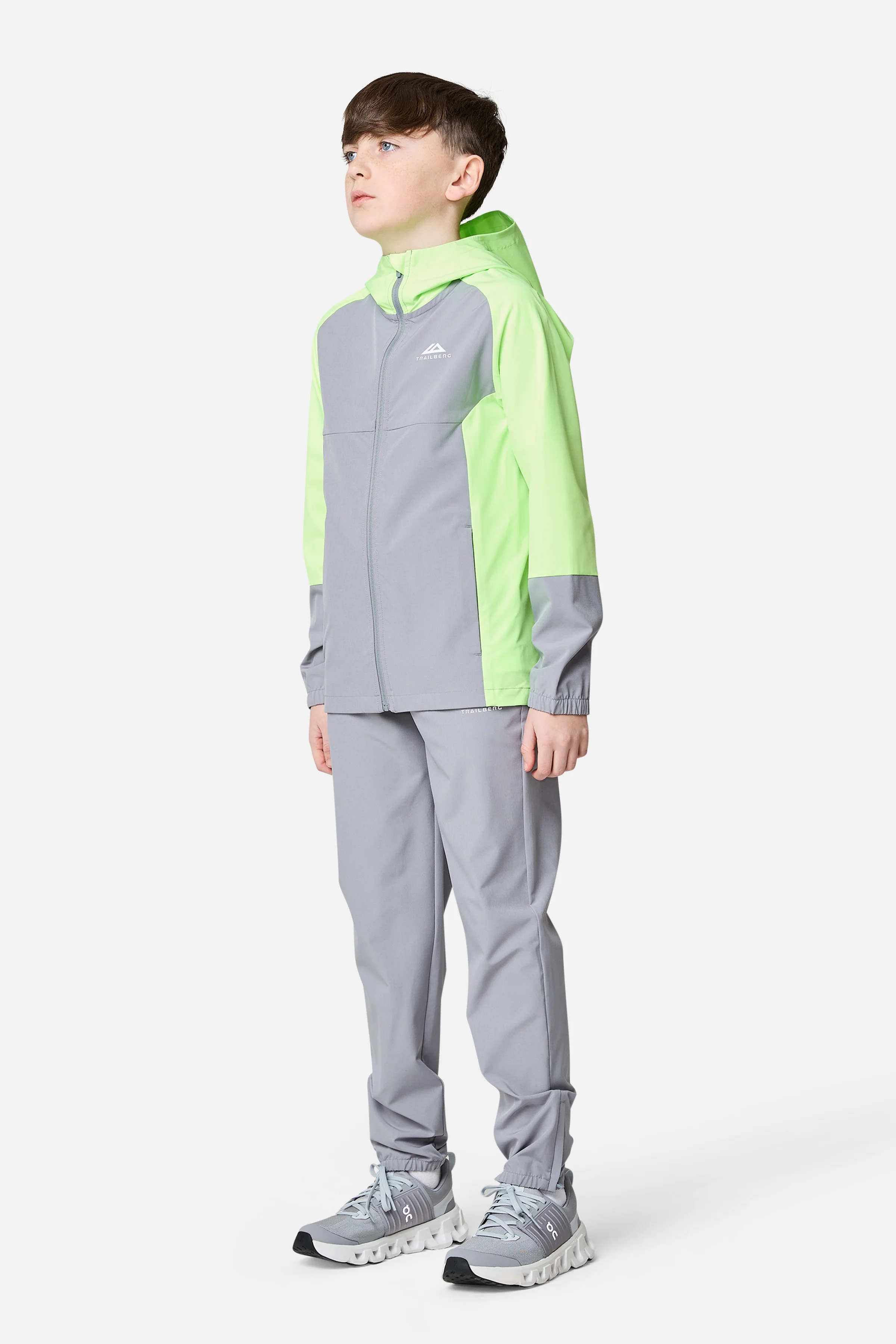 Boys Essentials Hood - Moon Grey/Neon Lime - Image 4