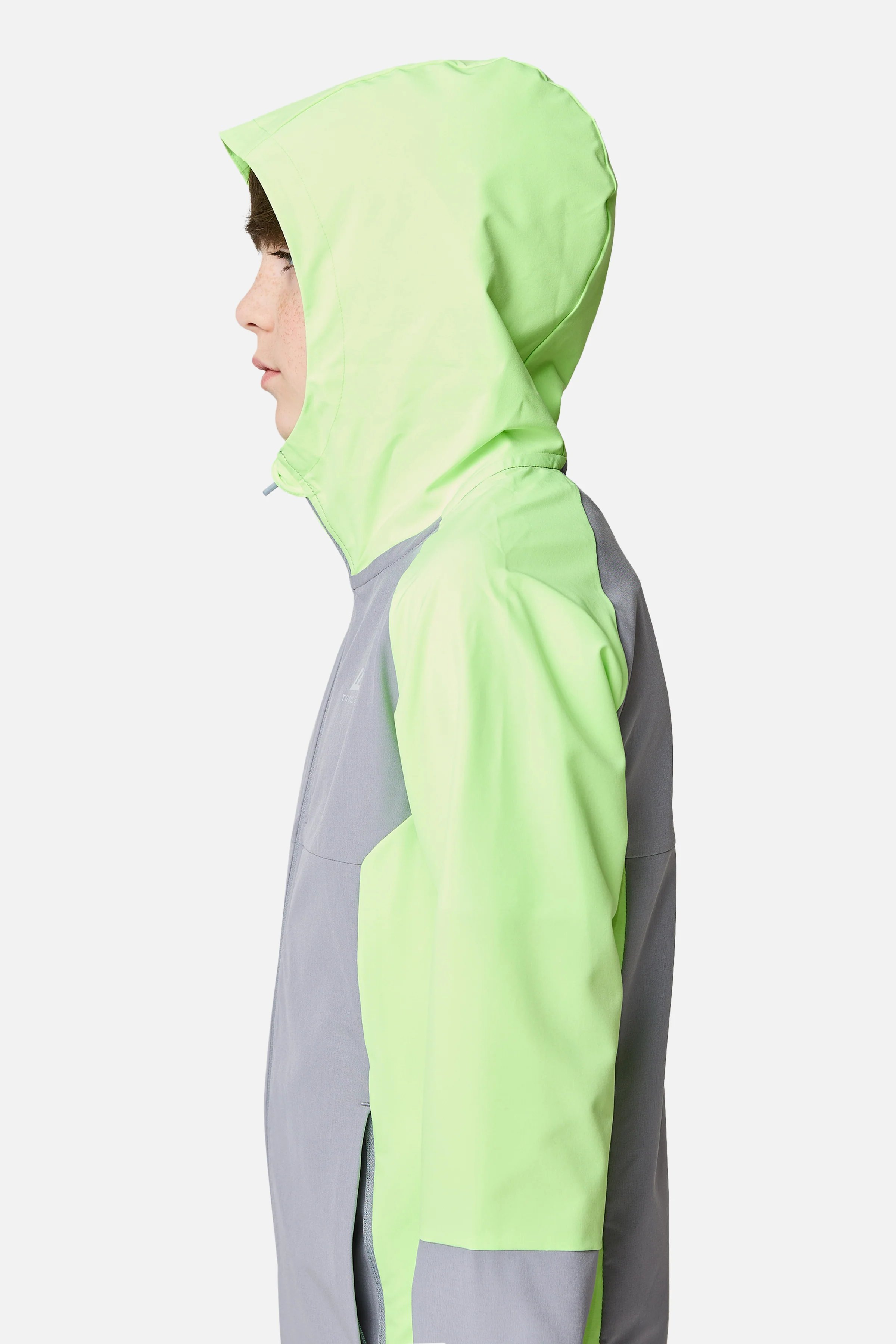 Boys Essentials Hood - Moon Grey/Neon Lime - Image 6