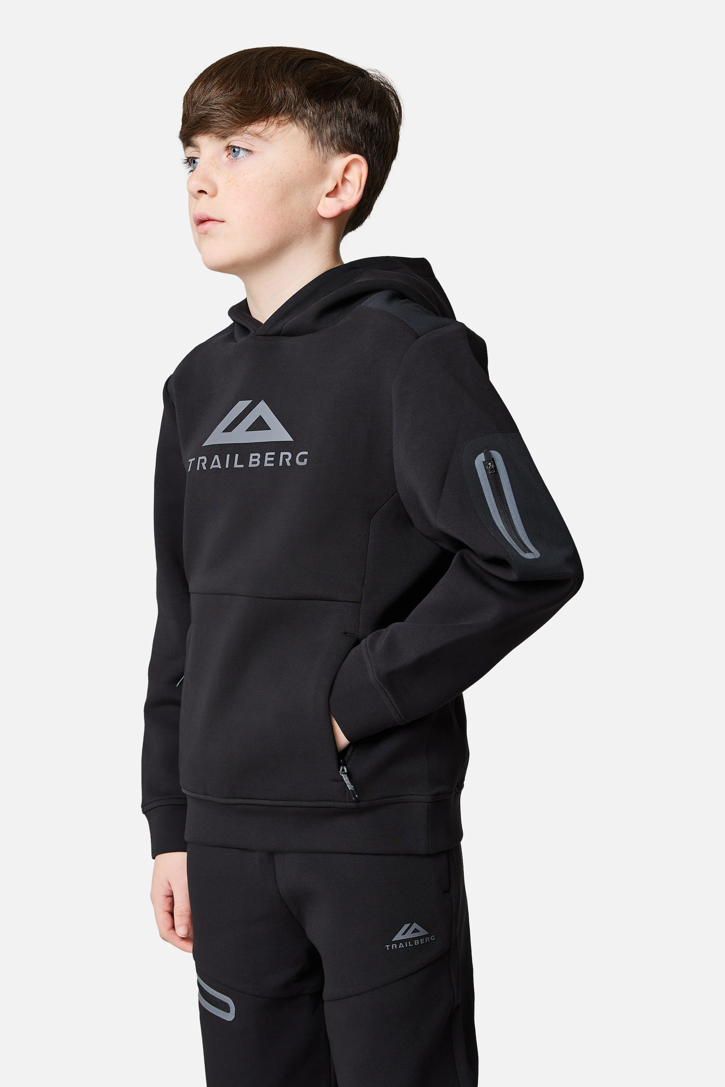 Boys Ignite Fleece Hood - Black - Image 3