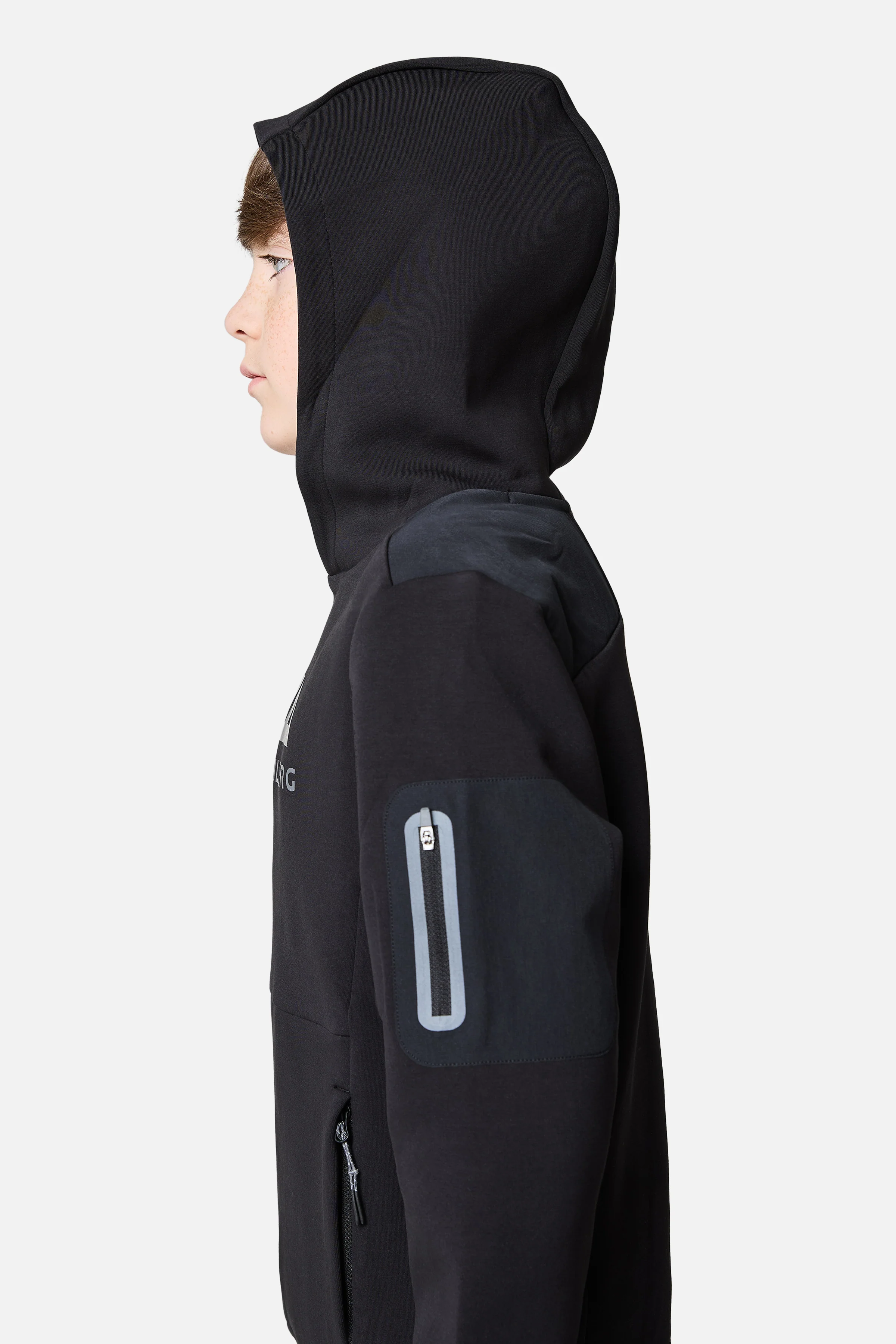 Boys Ignite Fleece Hood - Black - Image 6
