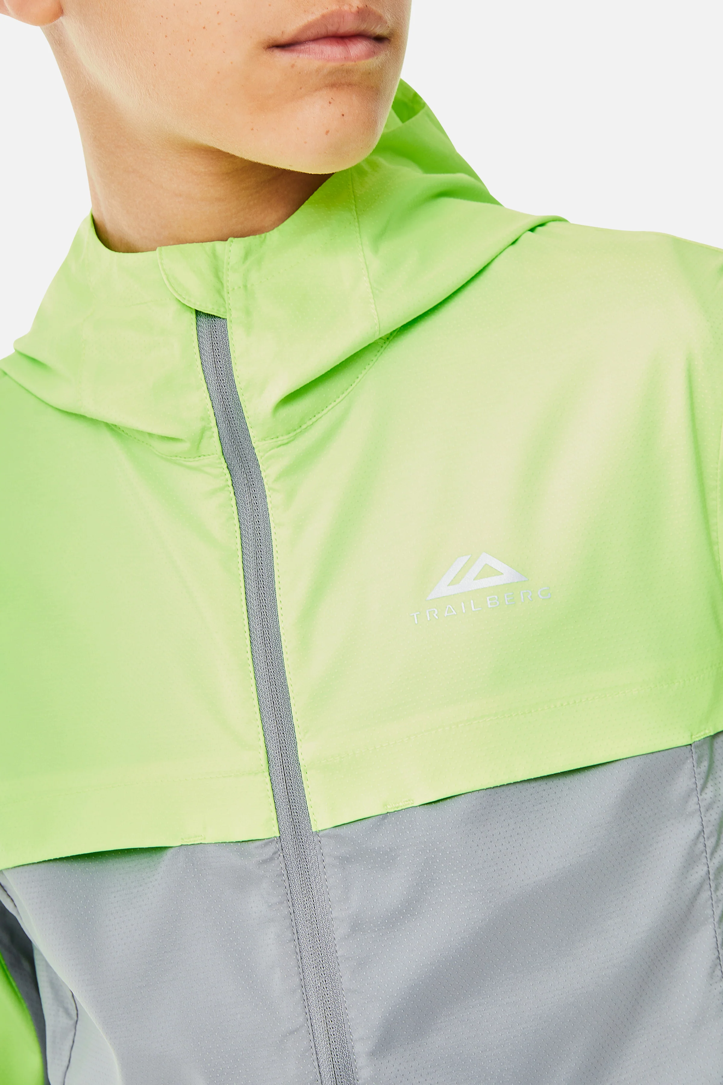 Boys Mentum Hood - Moon Grey/Neon Lime - Image 3