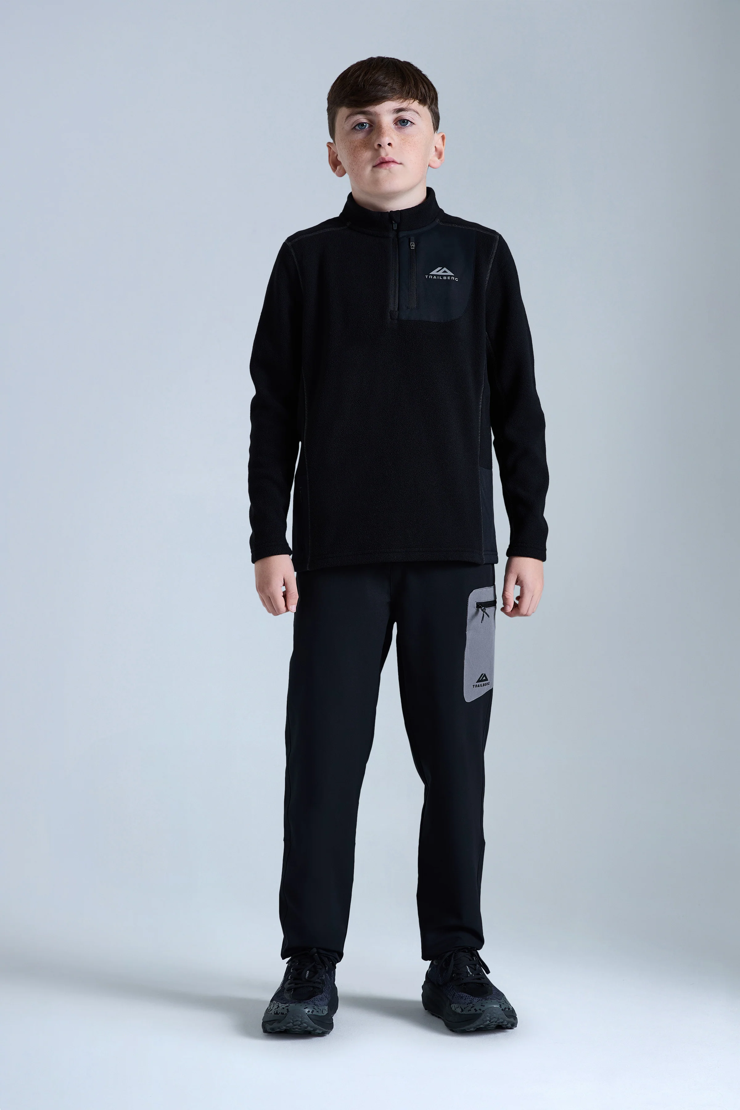 Boys Astra Microfleece 1/4 Zip - Black - Image 4