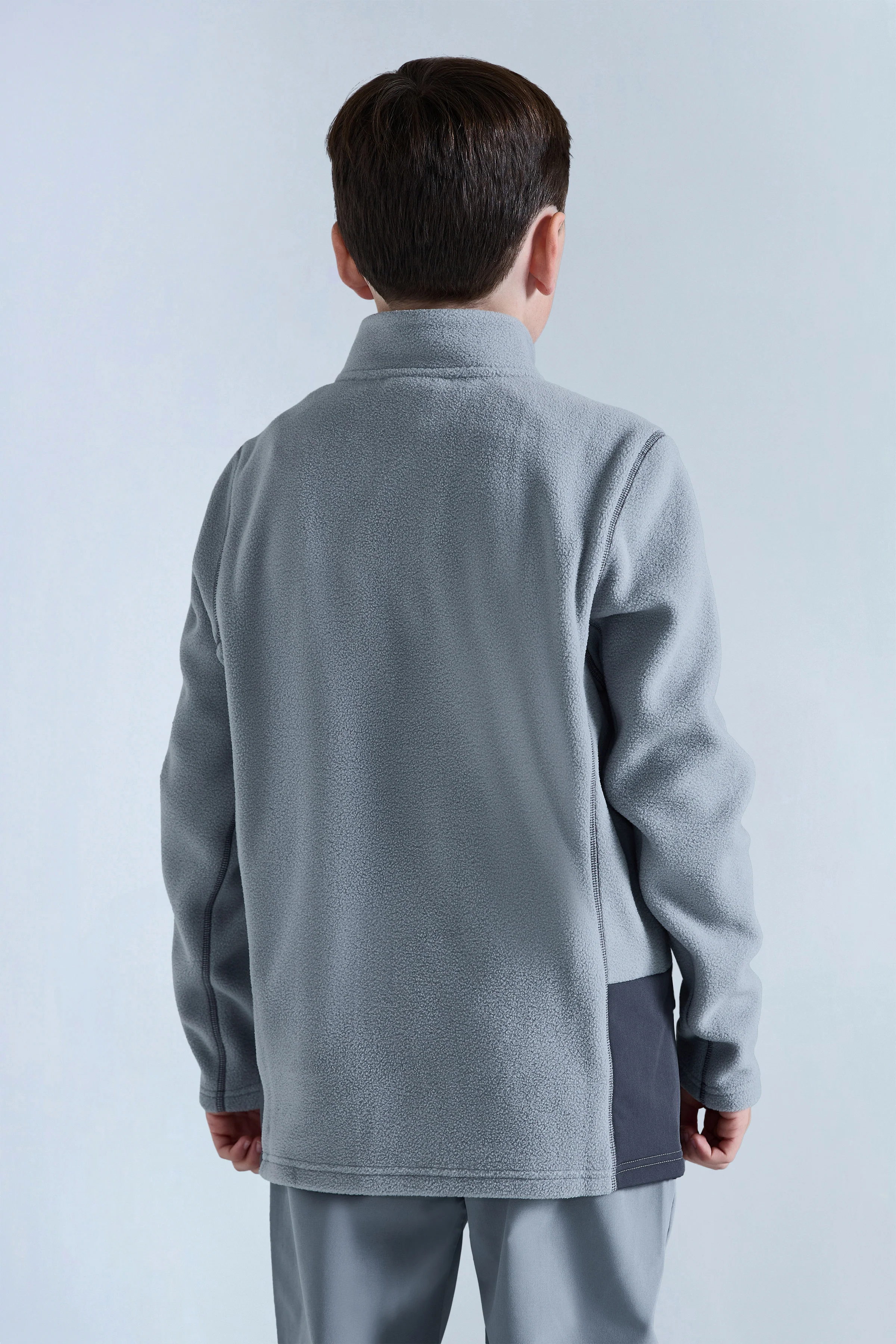 Boys Astra Microfleece 1/4 Zip - Moon Grey/Iron Grey - Image 3