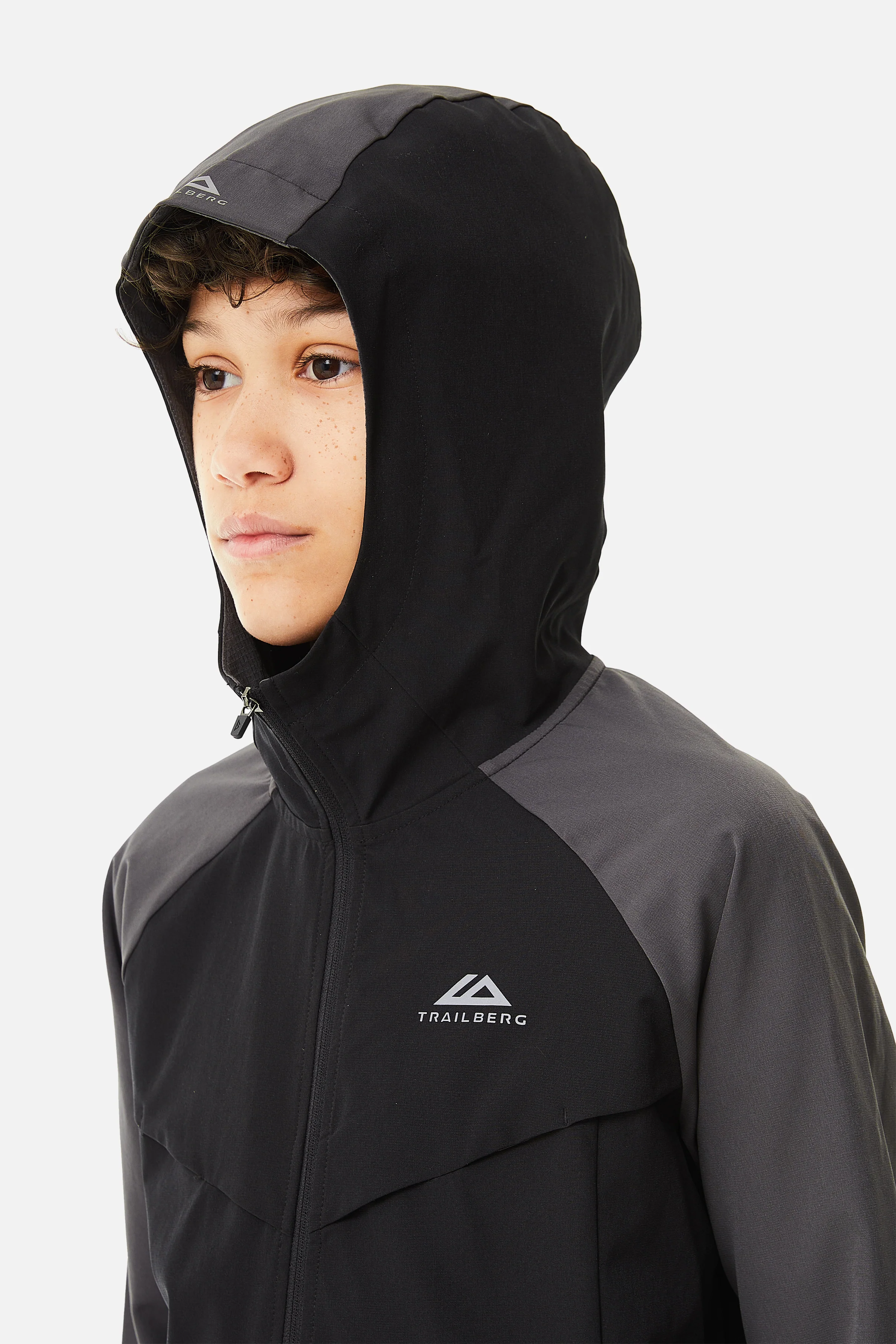 Boys Rapid Keyline Hood - Black/Volcano Grey - Image 7