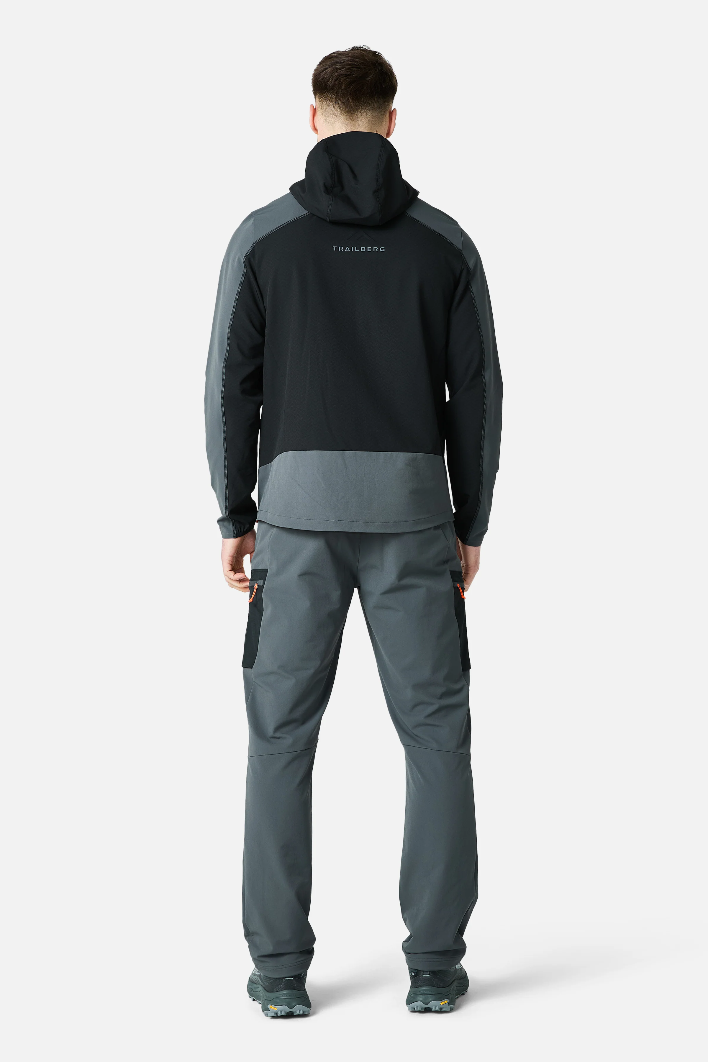 Caldera Grid Fleece Hood - Black/Volcano Grey - Image 7