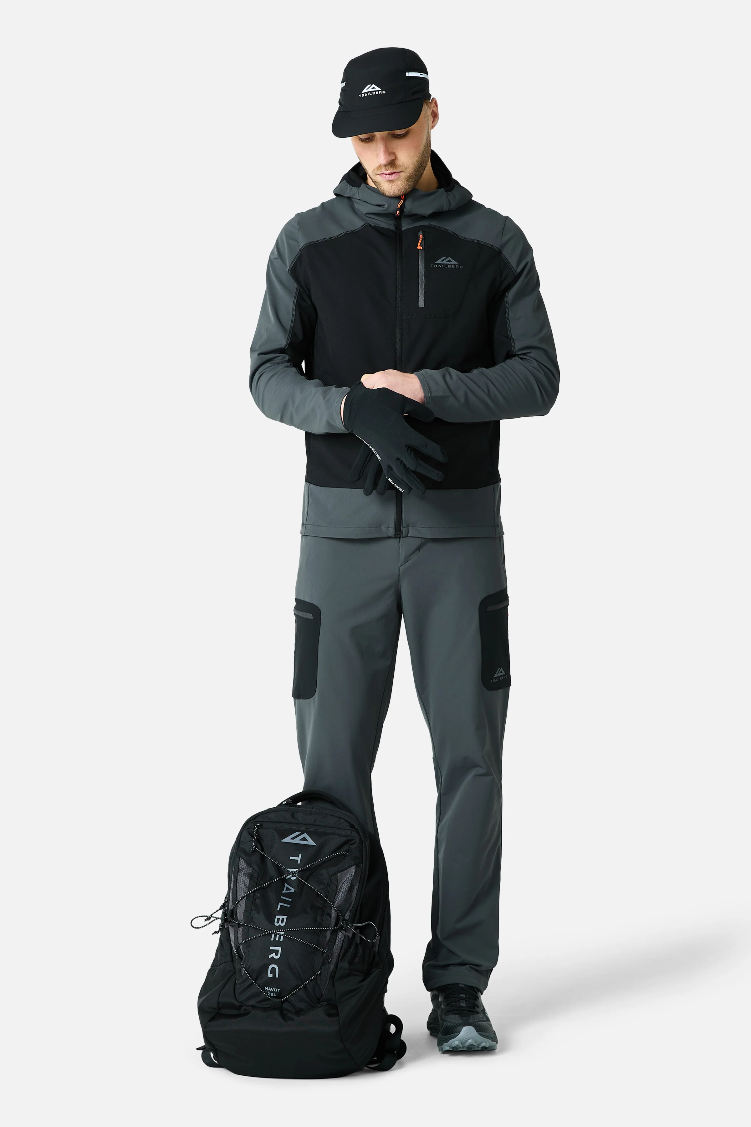 Caldera Gridded Fleece Tracksuit - Black/Grey - Image 11