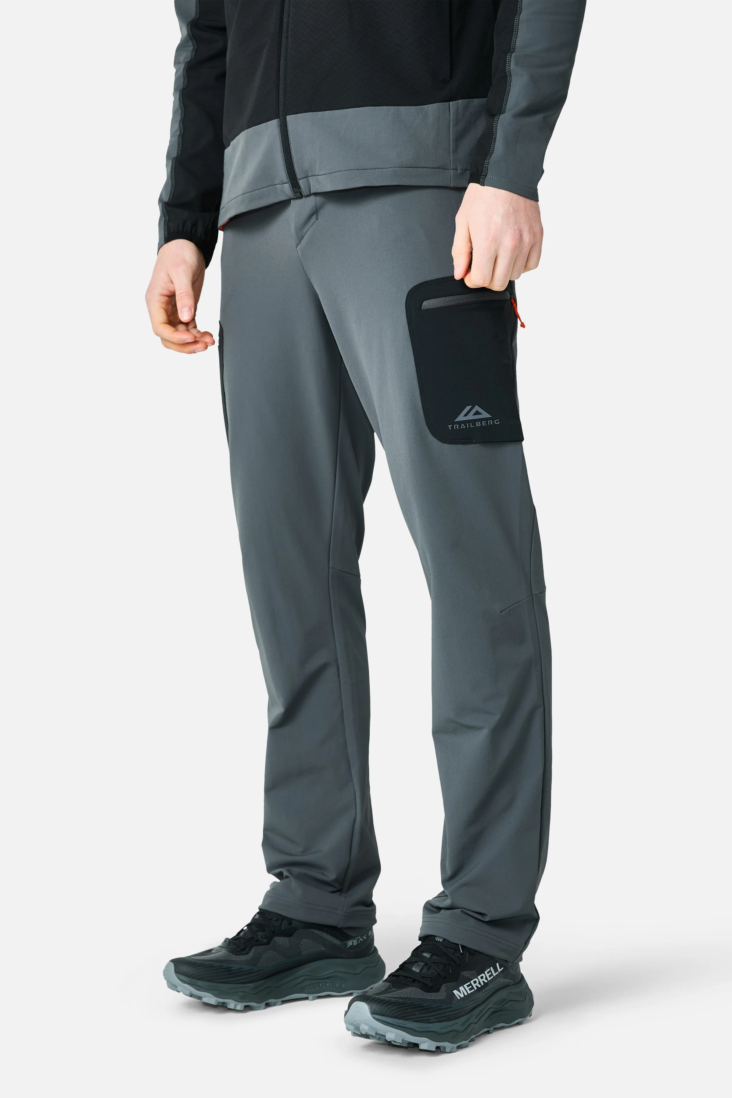 Caldera Gridded Fleece Tracksuit - Black/Grey - Image 8
