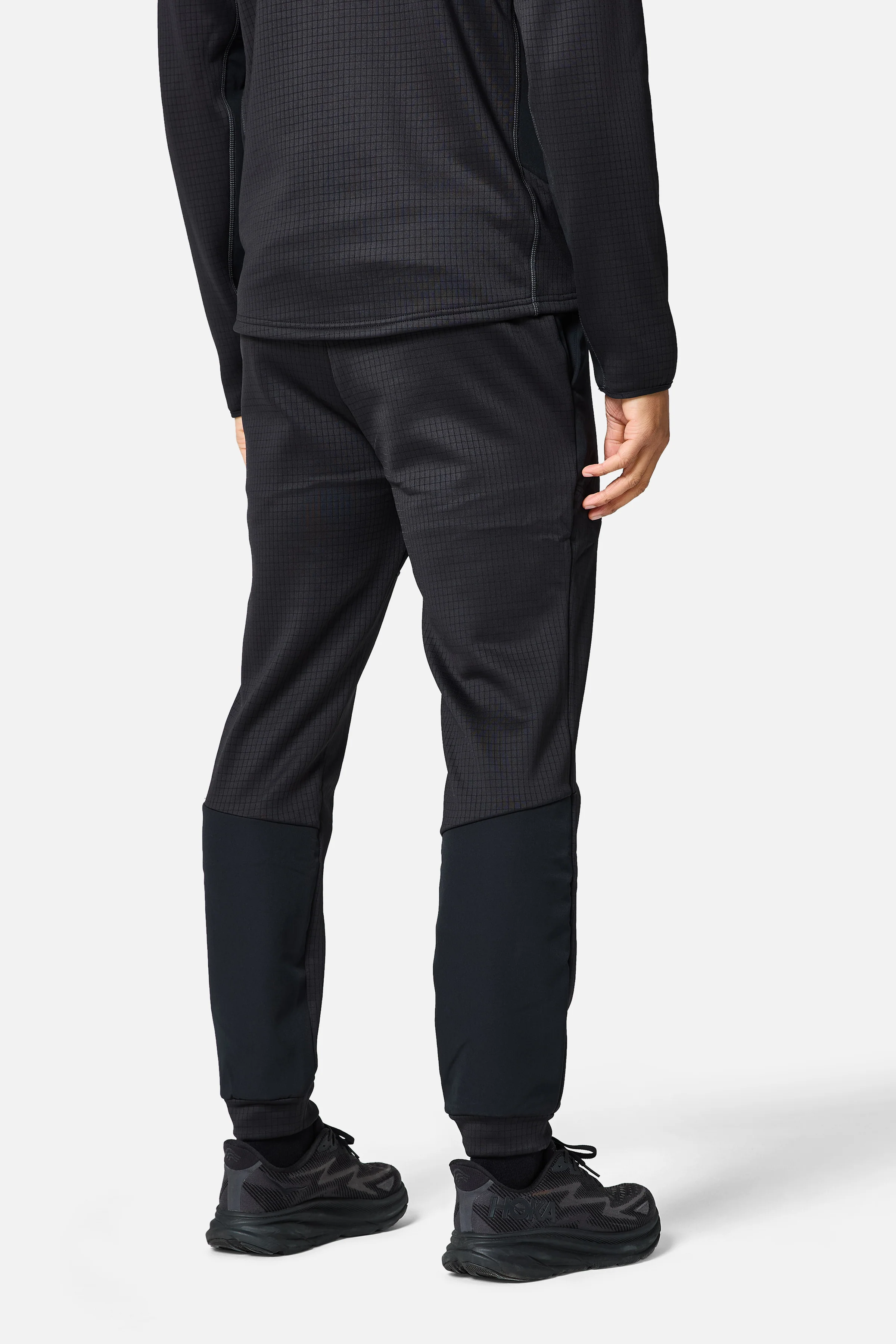 District Gridded Fleece Jogger - Black/Volcano Grey - Image 2
