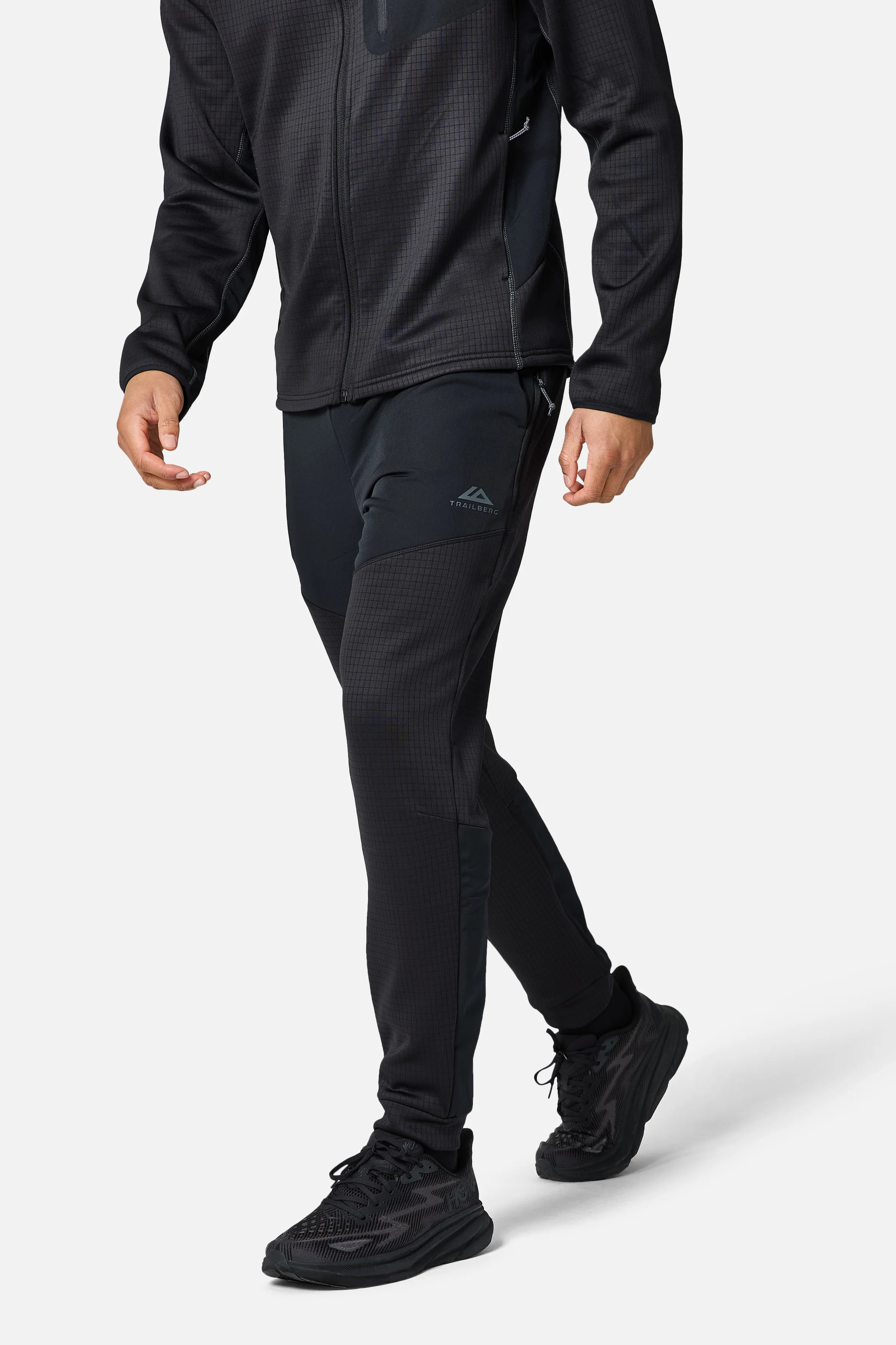 District Gridded Fleece Jogger - Black/Volcano Grey - Image 3