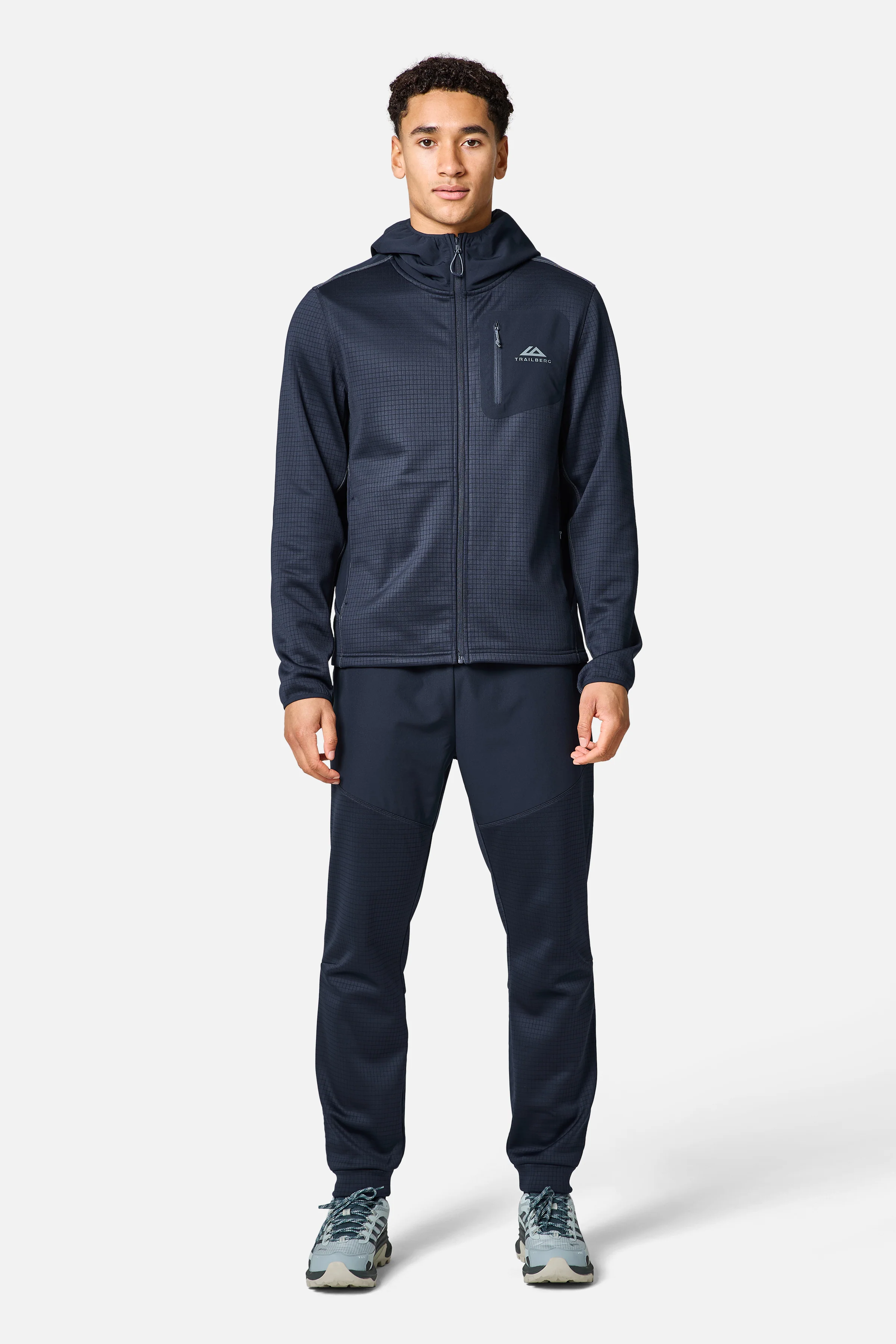 District Gridded Fleece Jogger - Deep Ocean/Storm Grey - Image 5