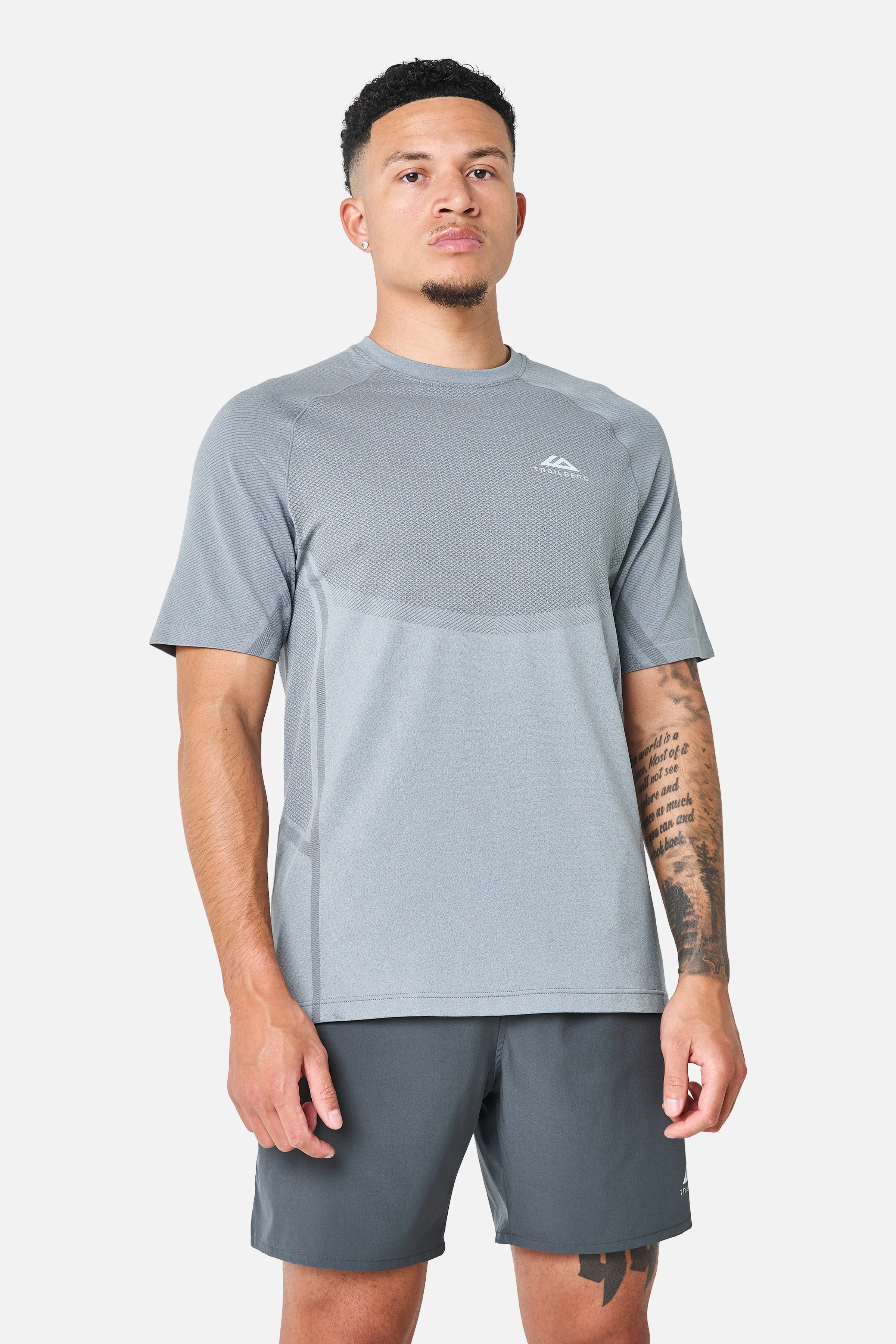 Fusion Seamless Tee - Lunar Grey/Graphite Grey - Image 5