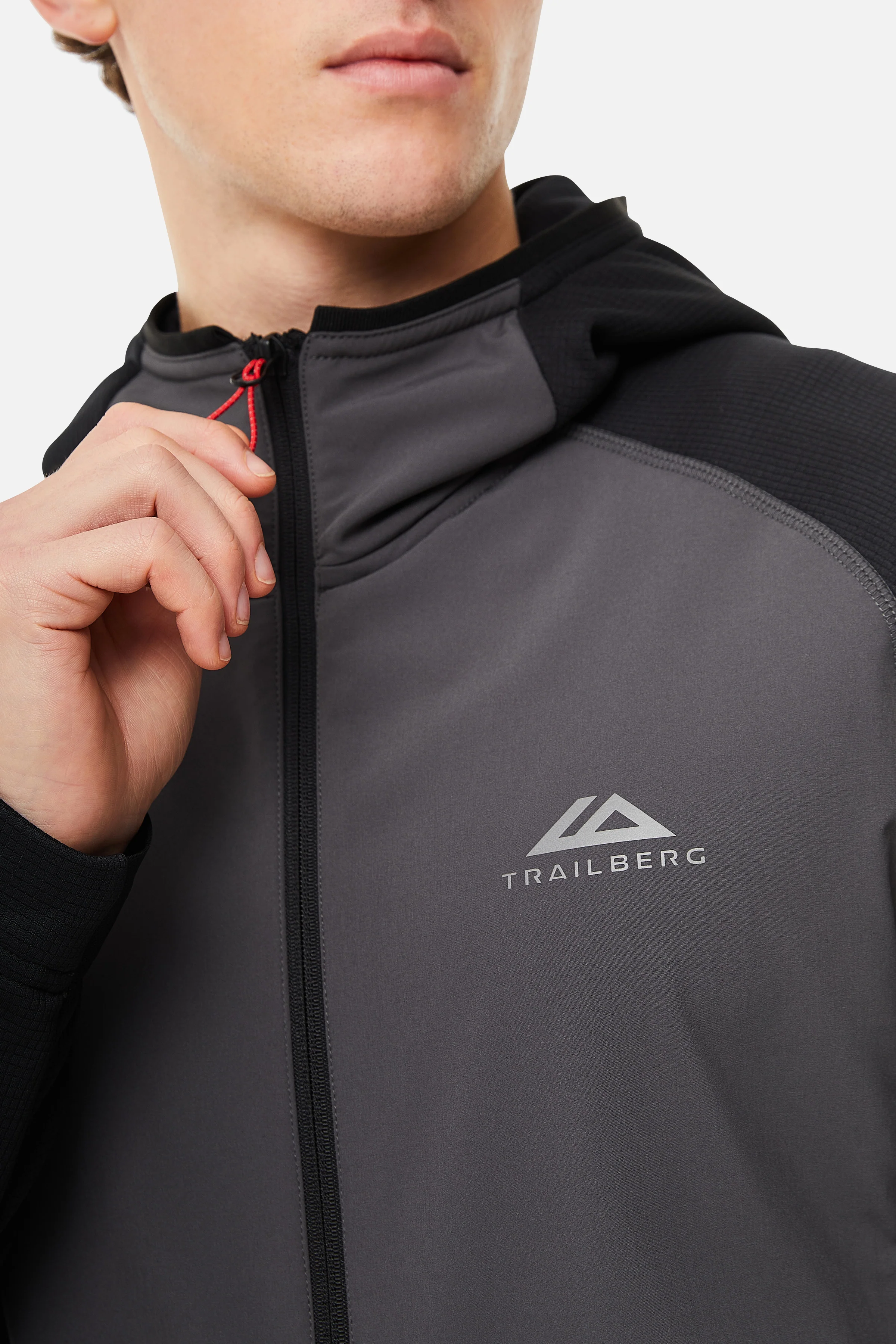 Glacier Fleece Hood - Black/Grey - Image 3