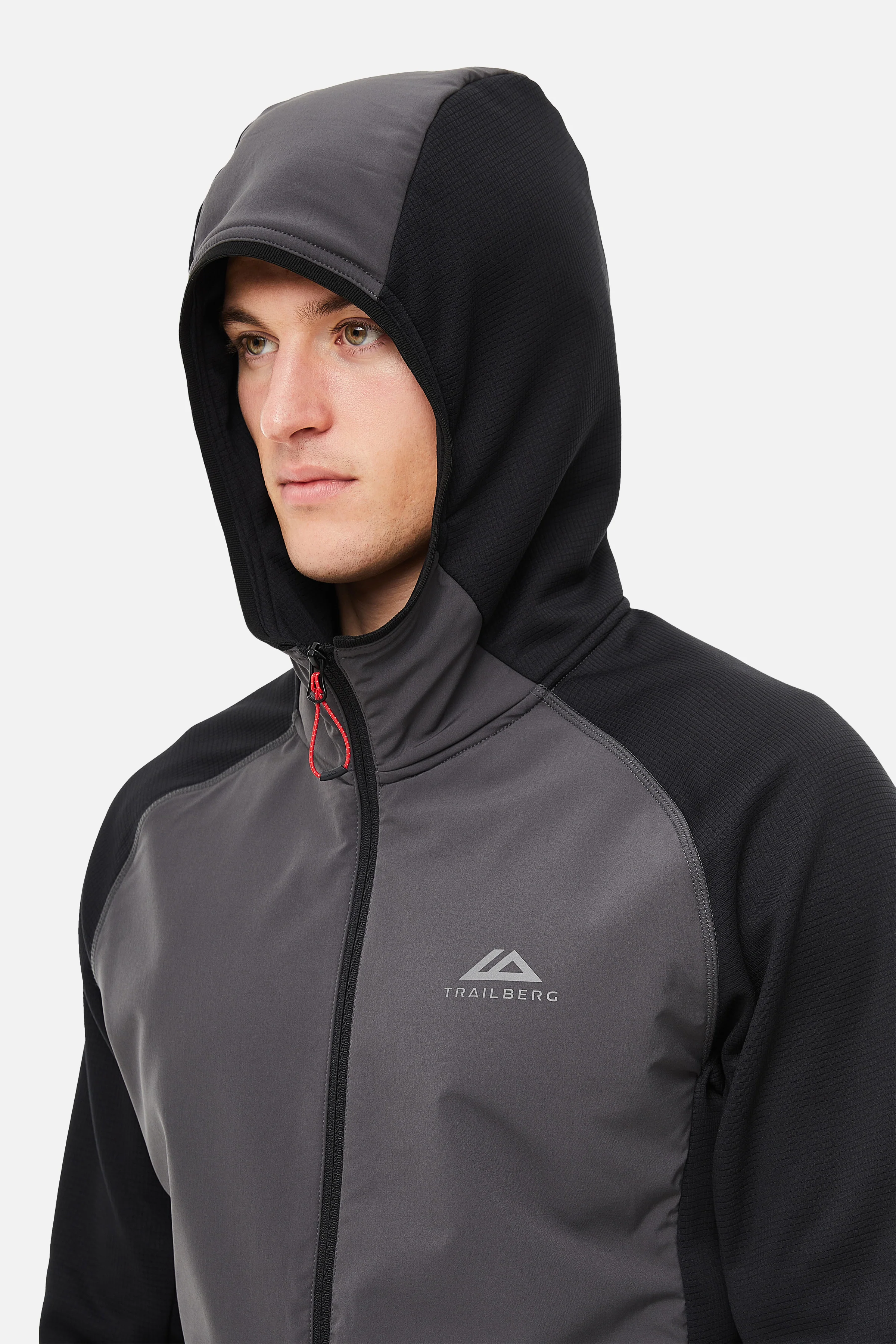 Glacier Fleece Hood - Black/Grey - Image 4