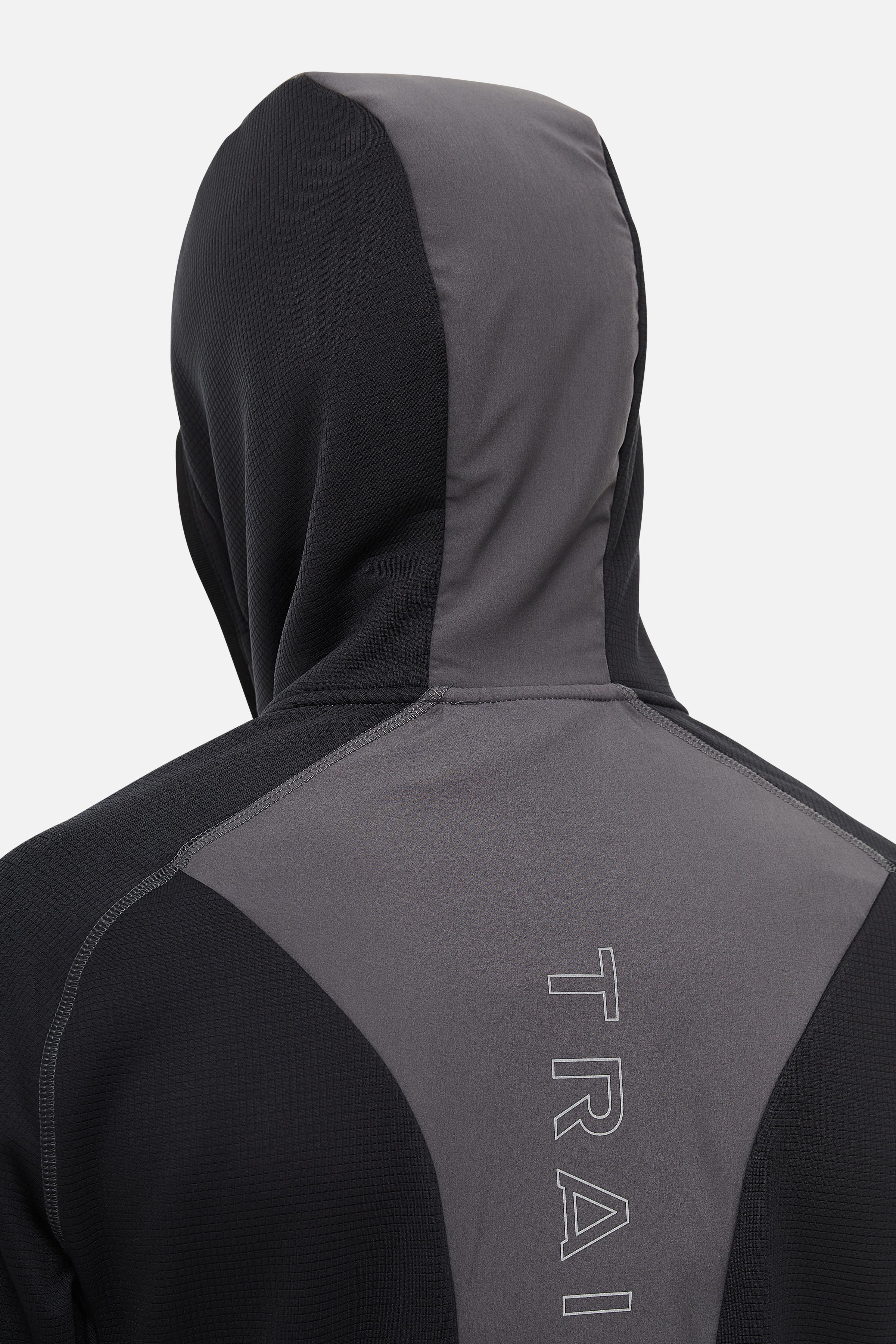 Glacier Fleece Hood - Black/Grey - Image 7