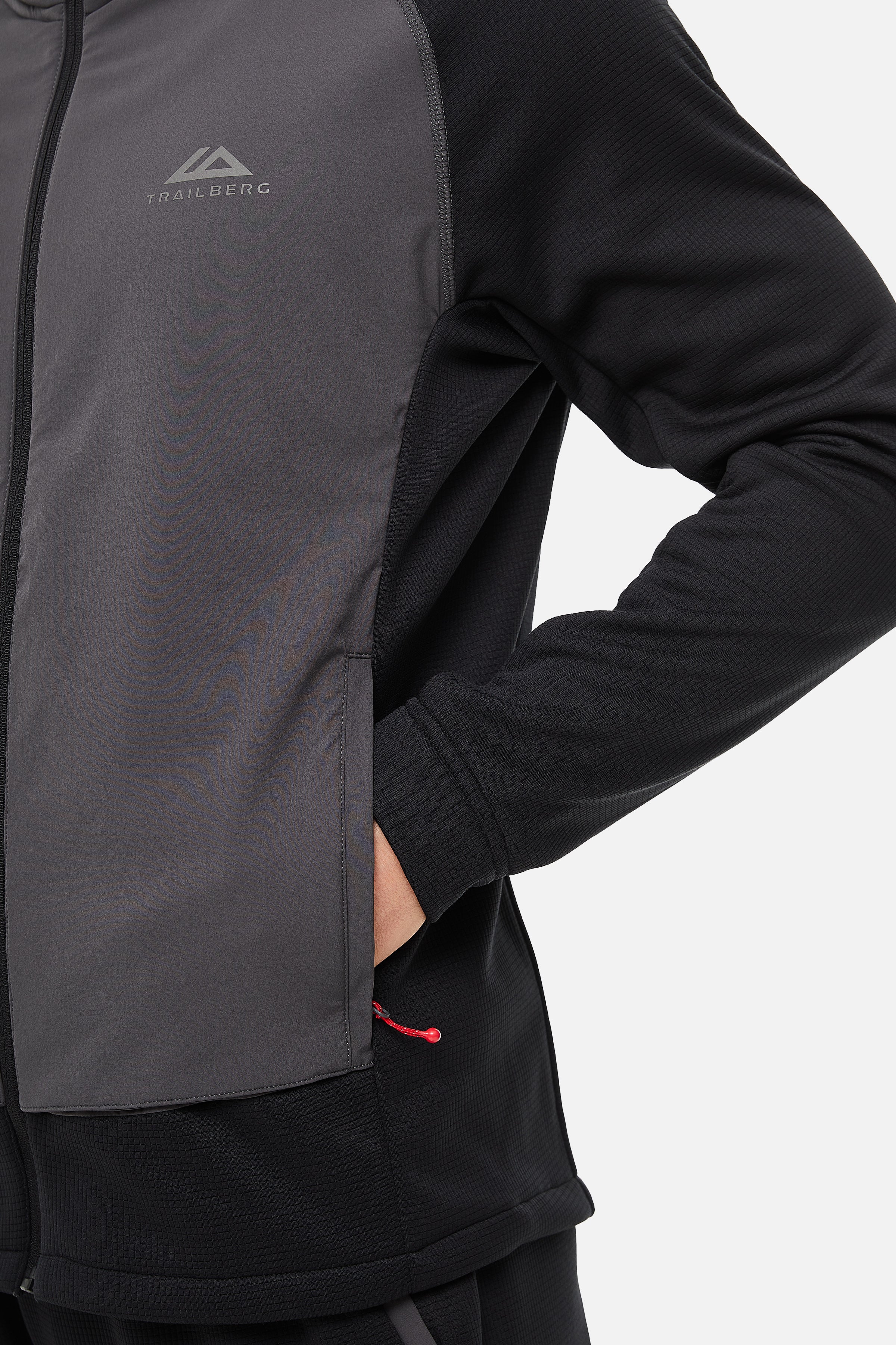 Glacier Fleece Hood - Black/Grey - Image 8