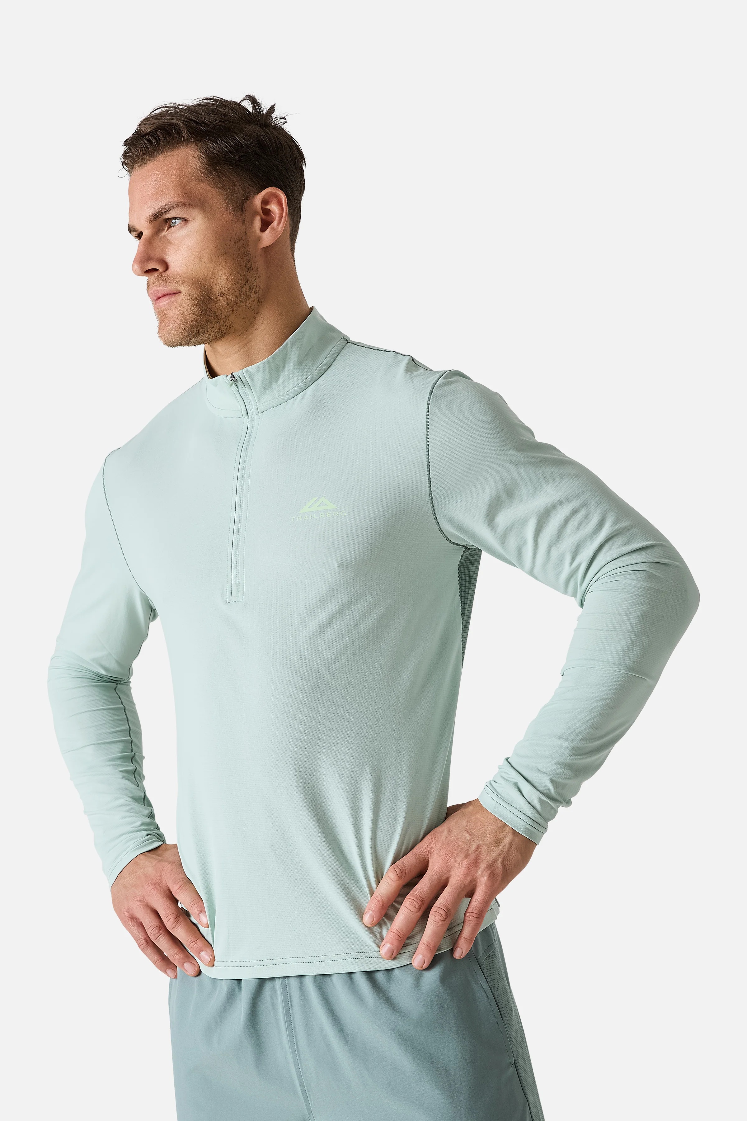 Nucleus 1/4 Zip Essentials 2.0 Twinset - Willow Green - Image 6