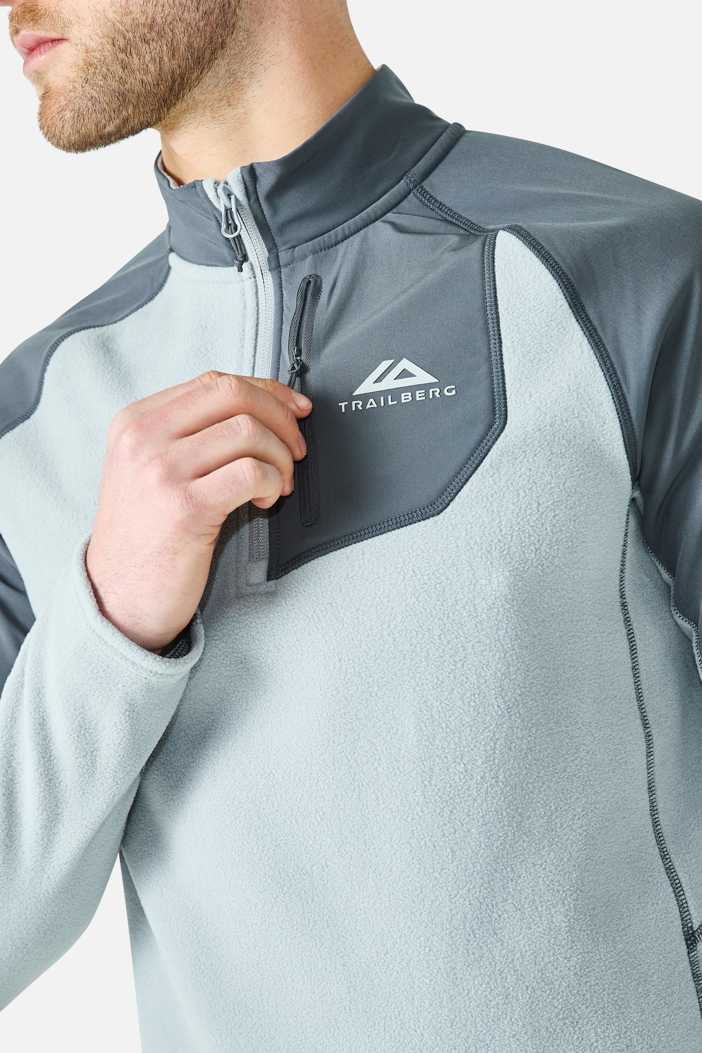 Sierra Microfleece 1/4 Zip - Lunar Grey/Graphite Grey - Image 9