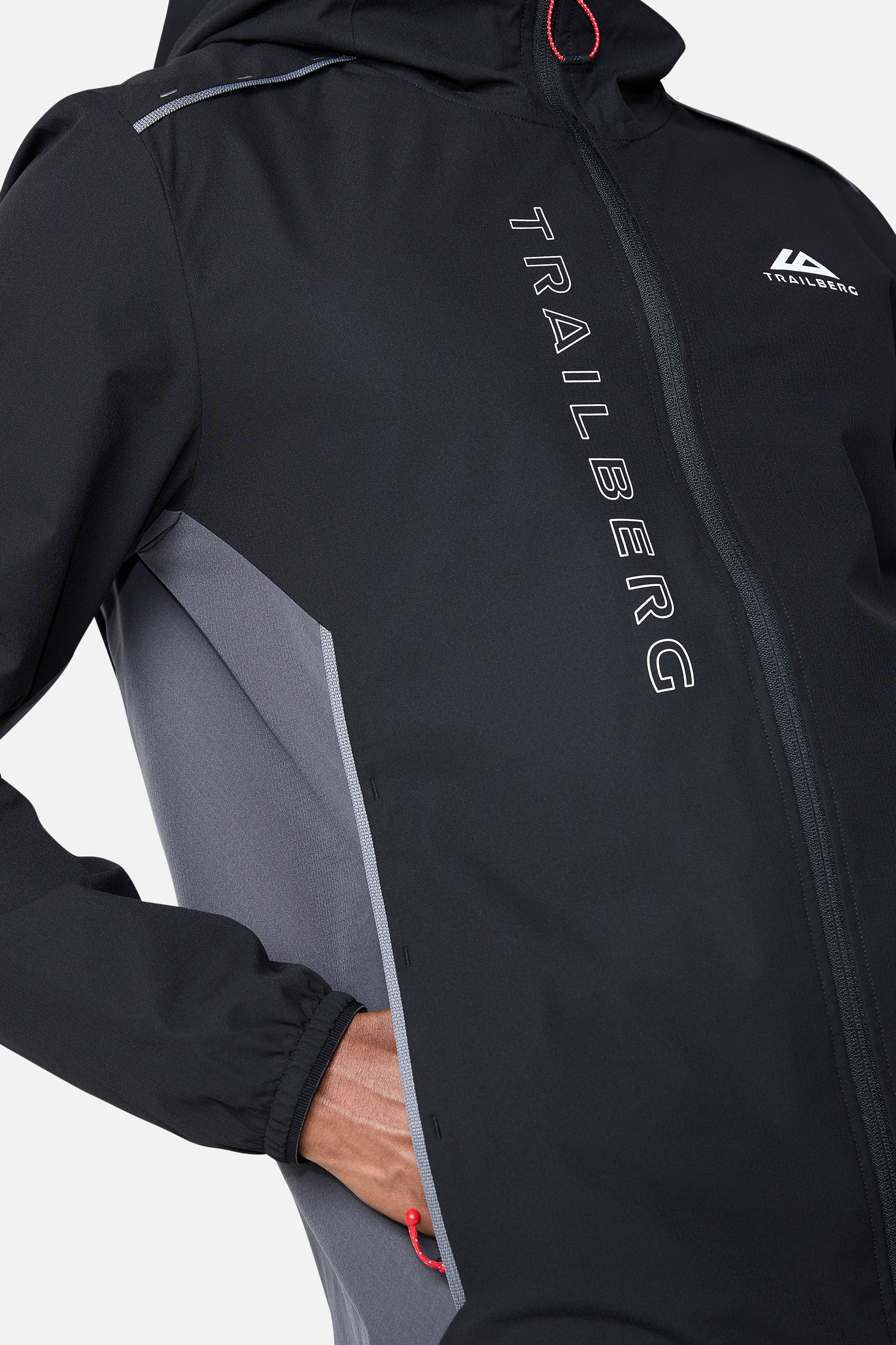 SS26 Triathlon Windbreaker - Black/Volcano Grey/Blazing Red - Image 2