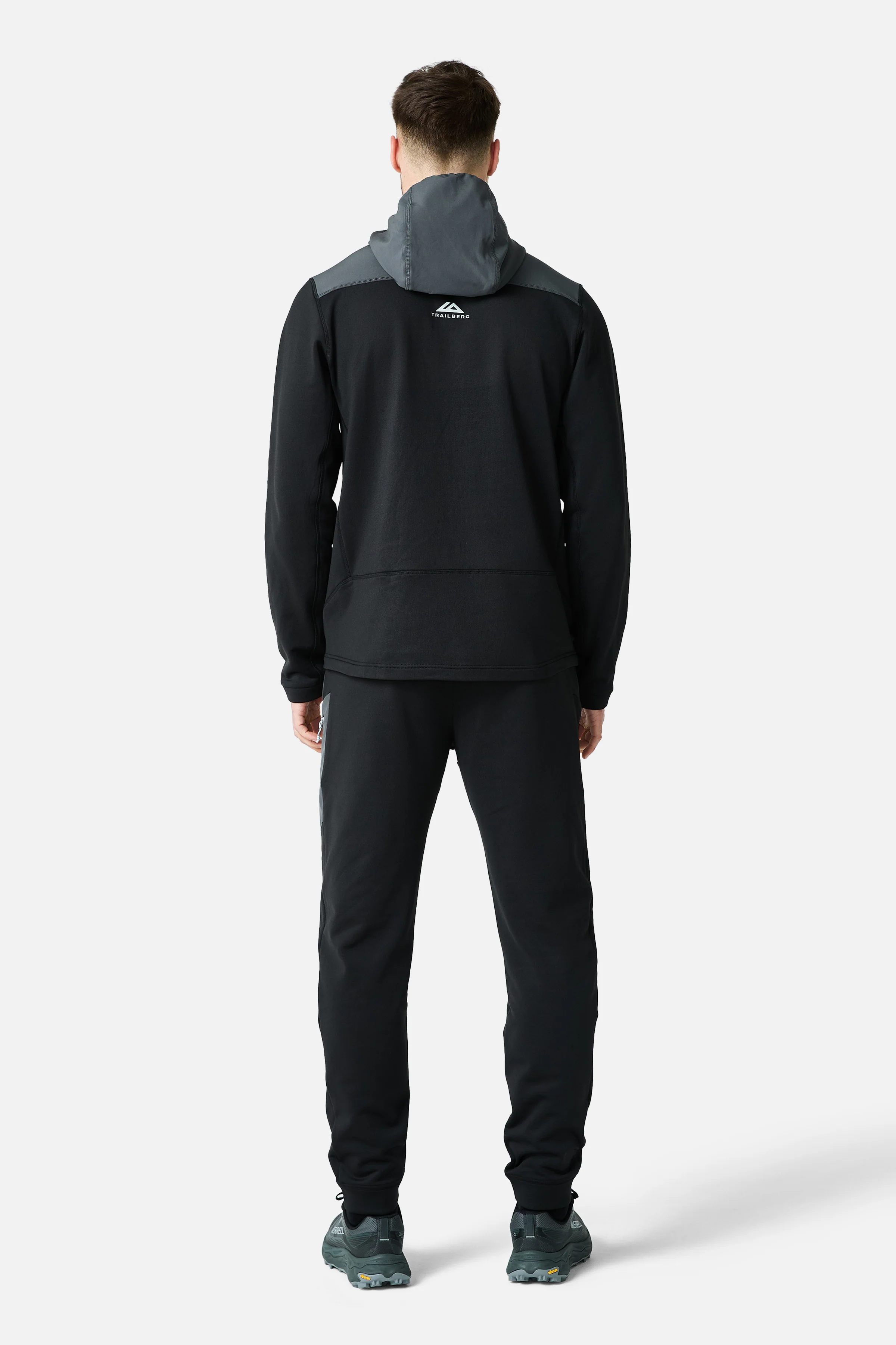 Vale Gridded Fleece Hood - Black/Volcano Grey - Image 5
