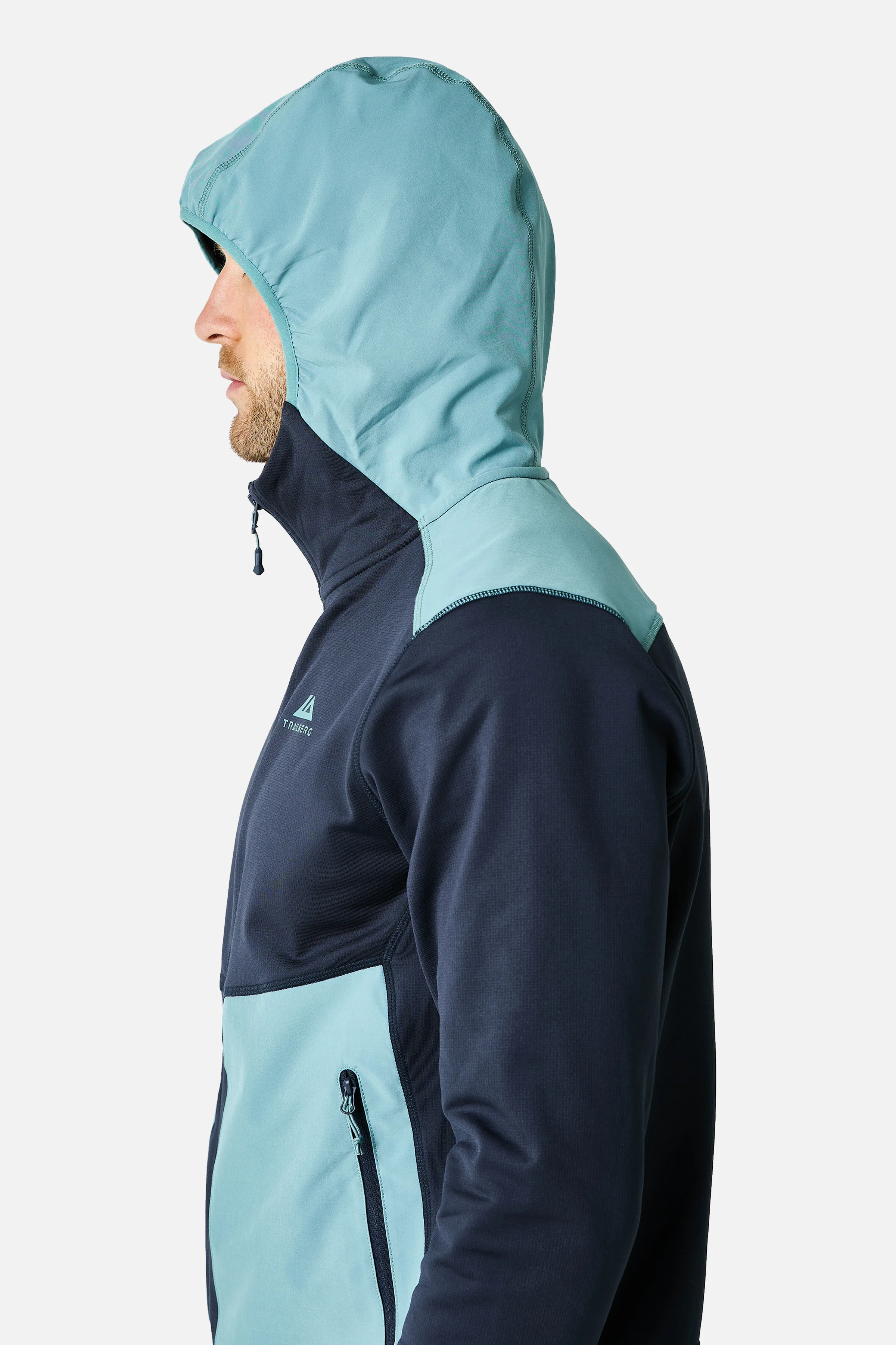 Vale Gridded Fleece Hood - Storm Blue/Polar Breeze - Image 3