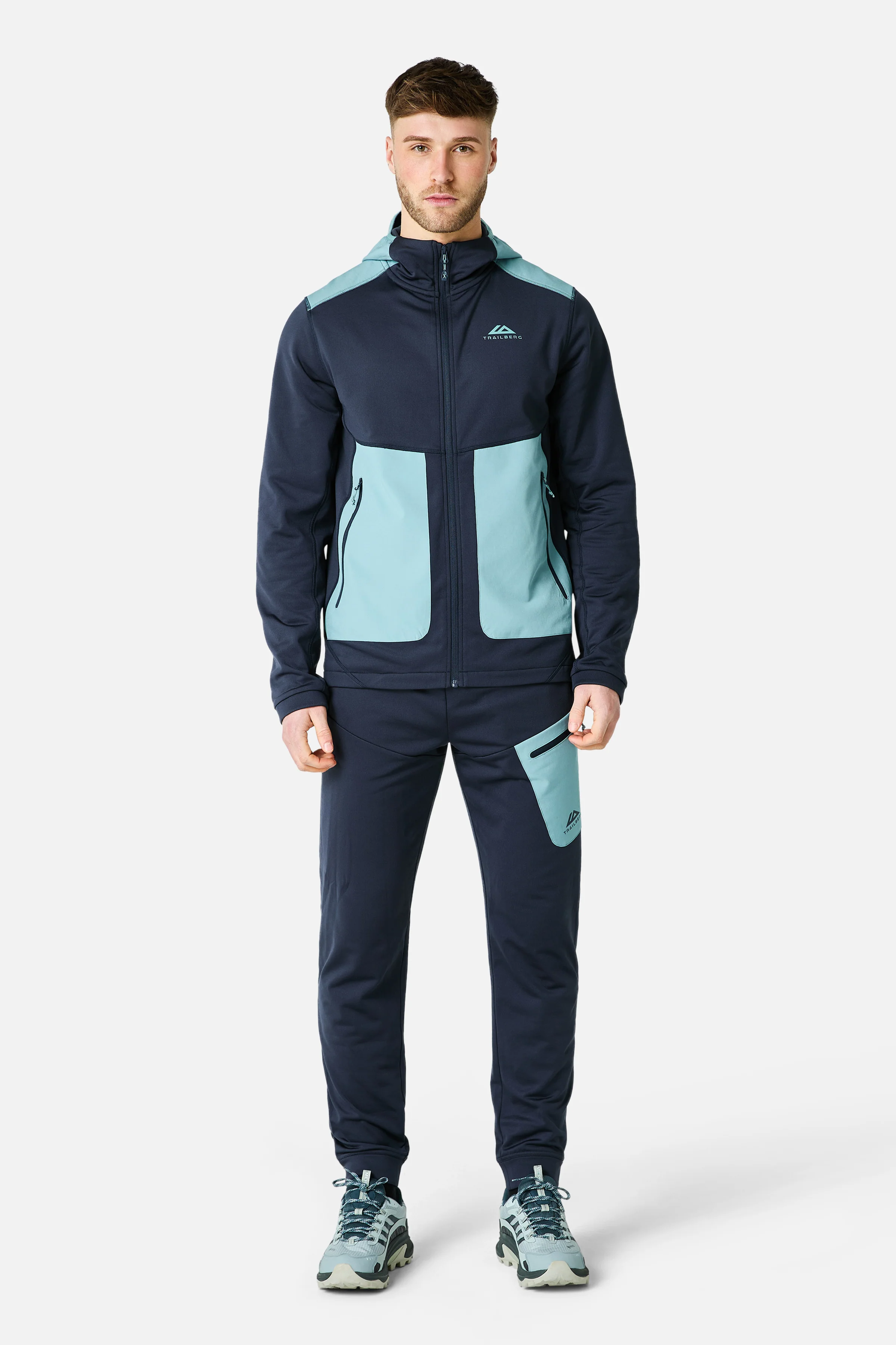 Vale Gridded Fleece Hood - Storm Blue/Polar Breeze - Image 4