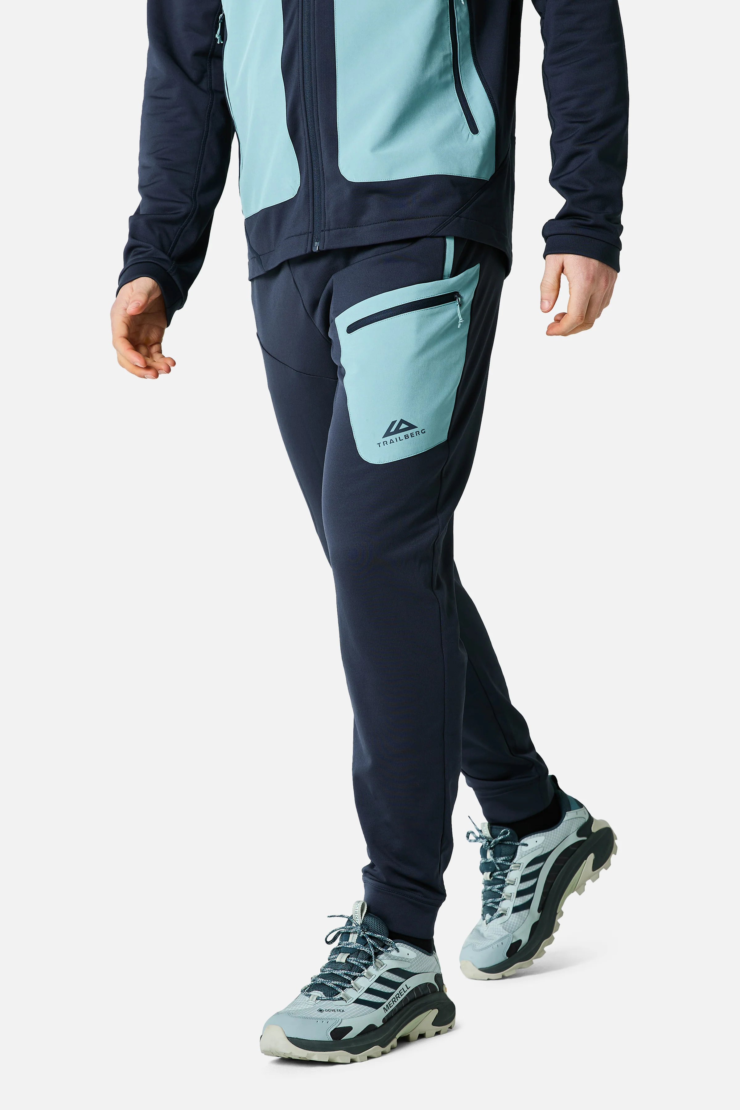 Vale Gridded Fleece Pant - Storm Blue/Polar Breeze - Image 2