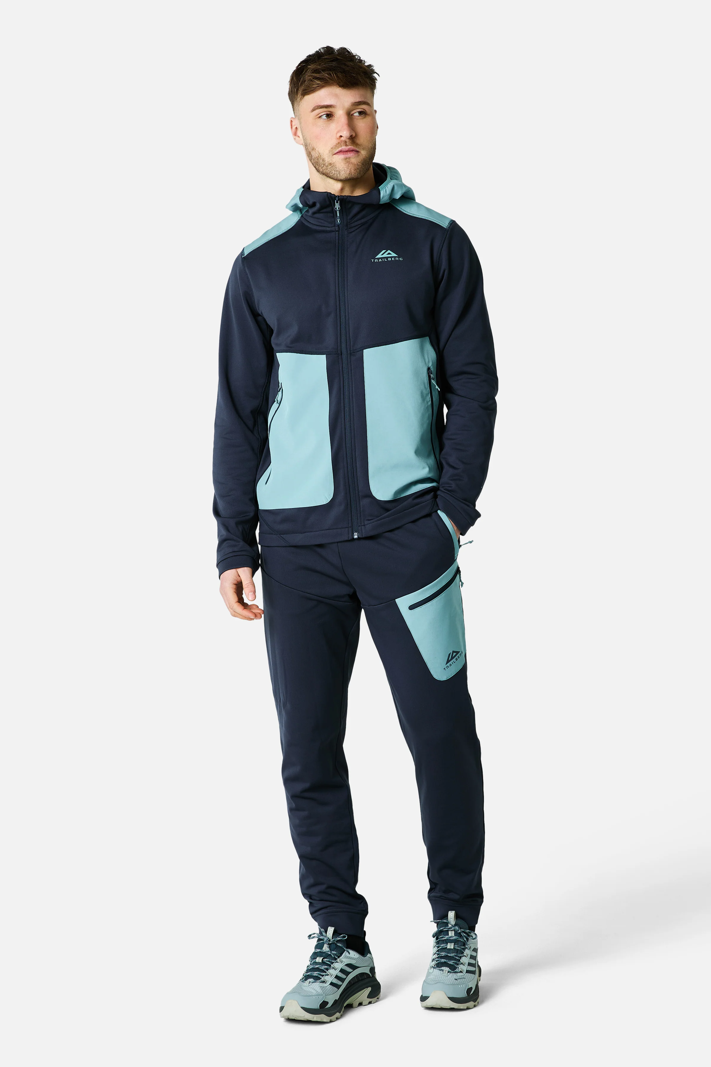 Vale Gridded Fleece Pant - Storm Blue/Polar Breeze - Image 4