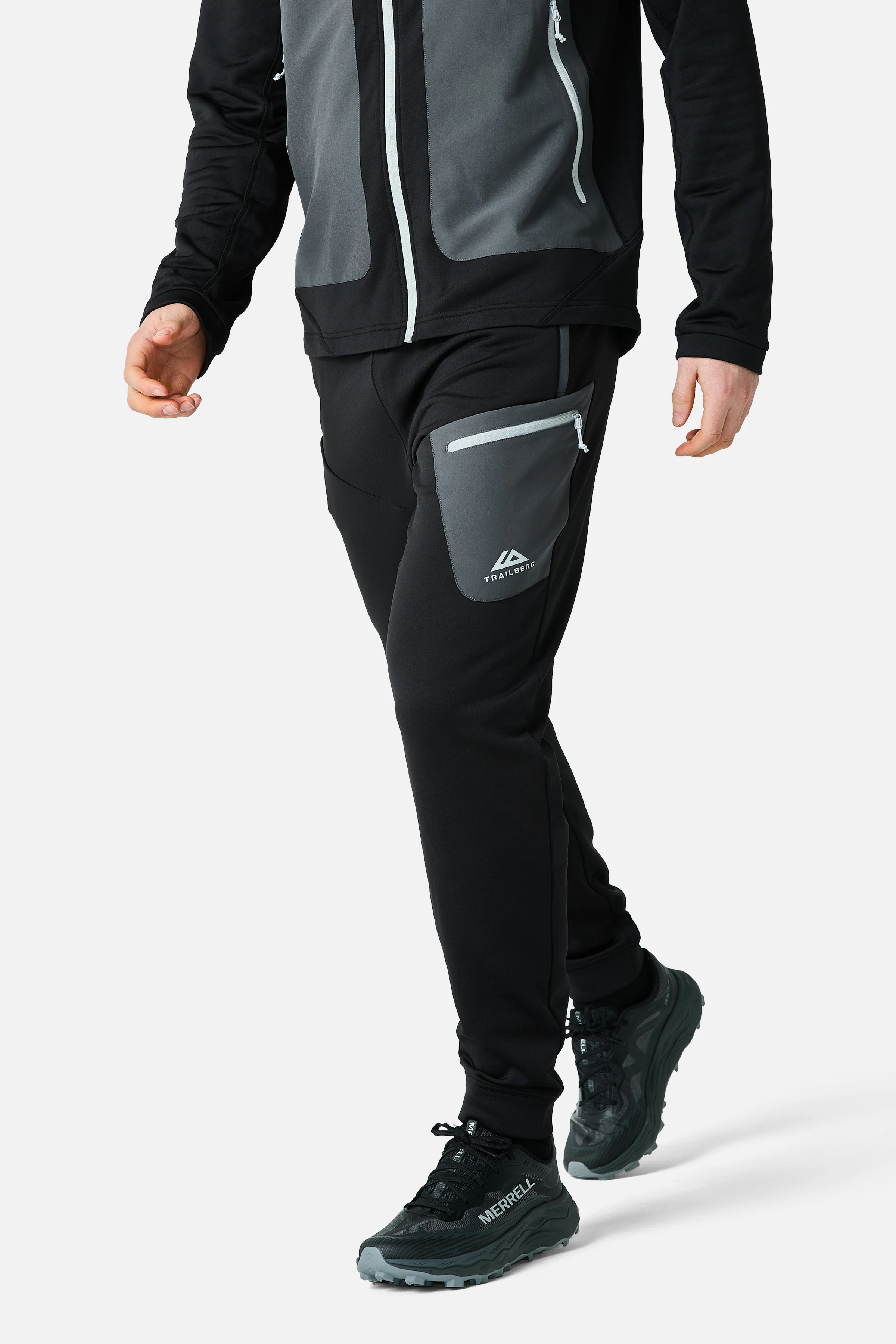 Vale Gridded Fleece Tracksuit - Black - Image 10