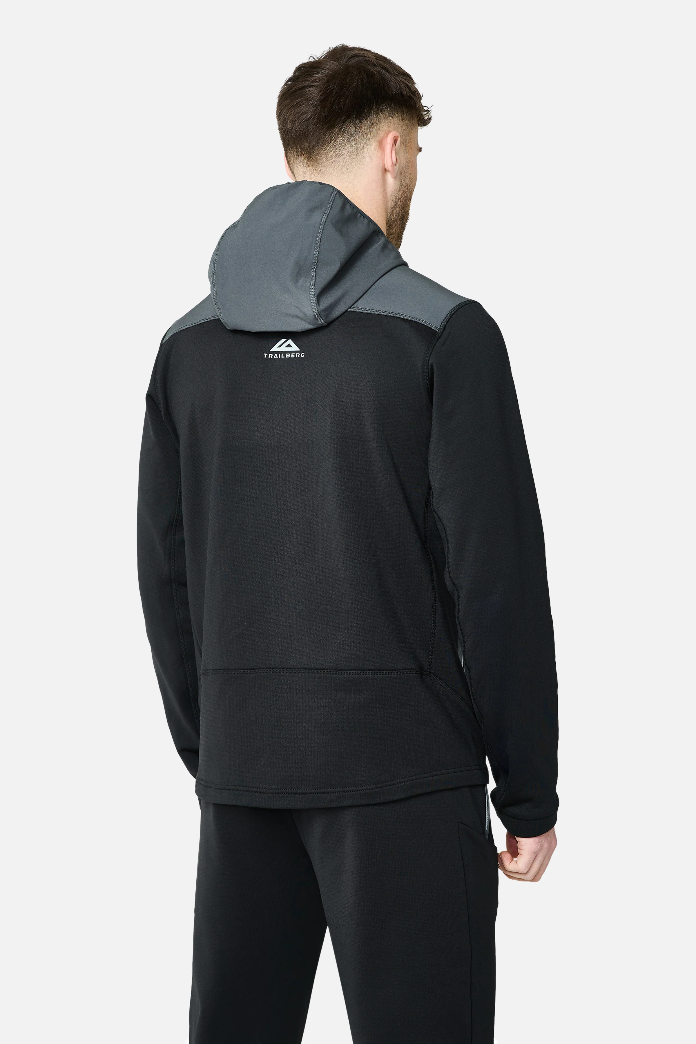 Vale Gridded Fleece Tracksuit - Black - Image 5