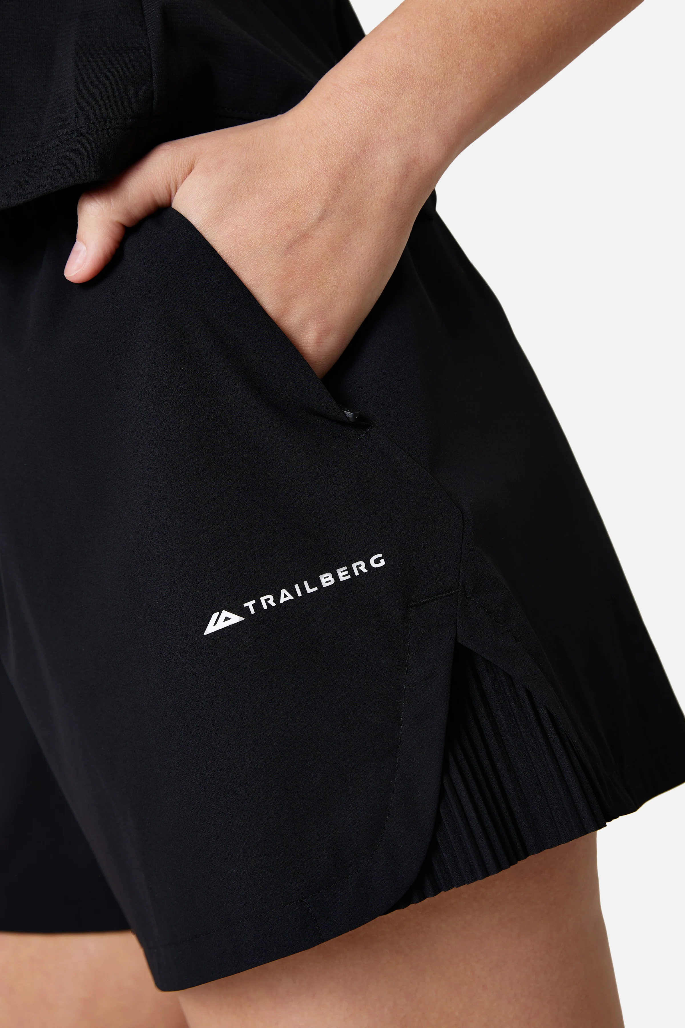 Womens Andara Pleated Short - Black - Image 3