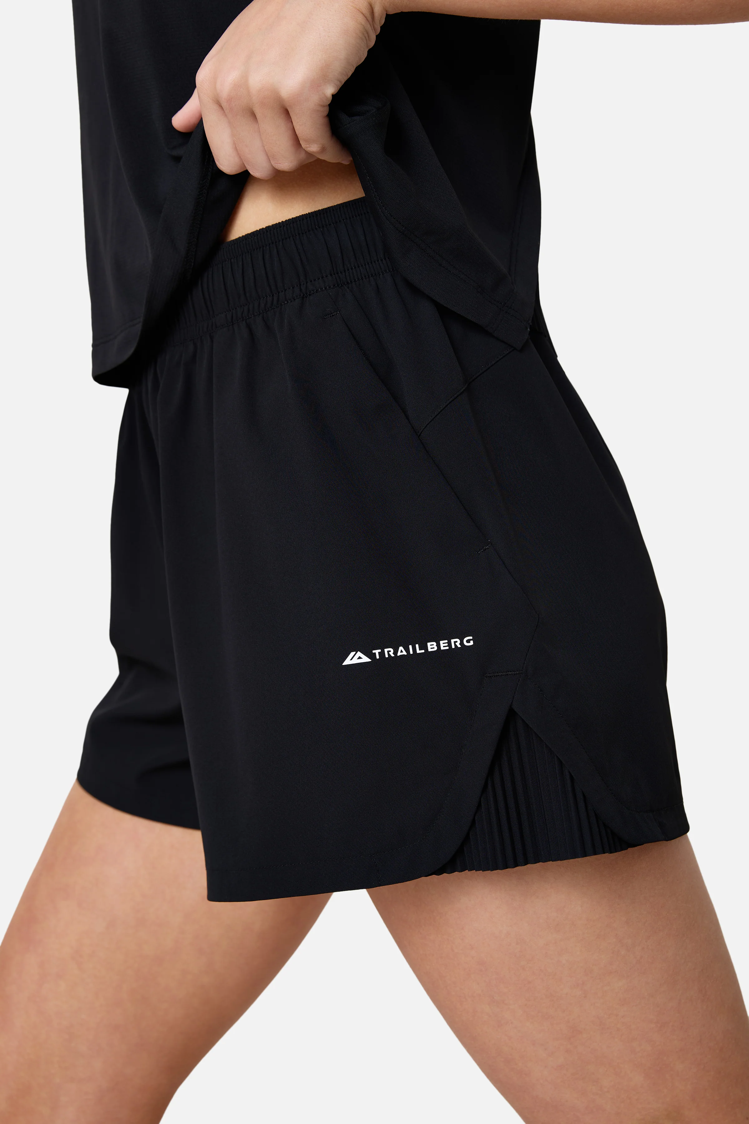 Womens Andara Pleated Short - Black - Image 7