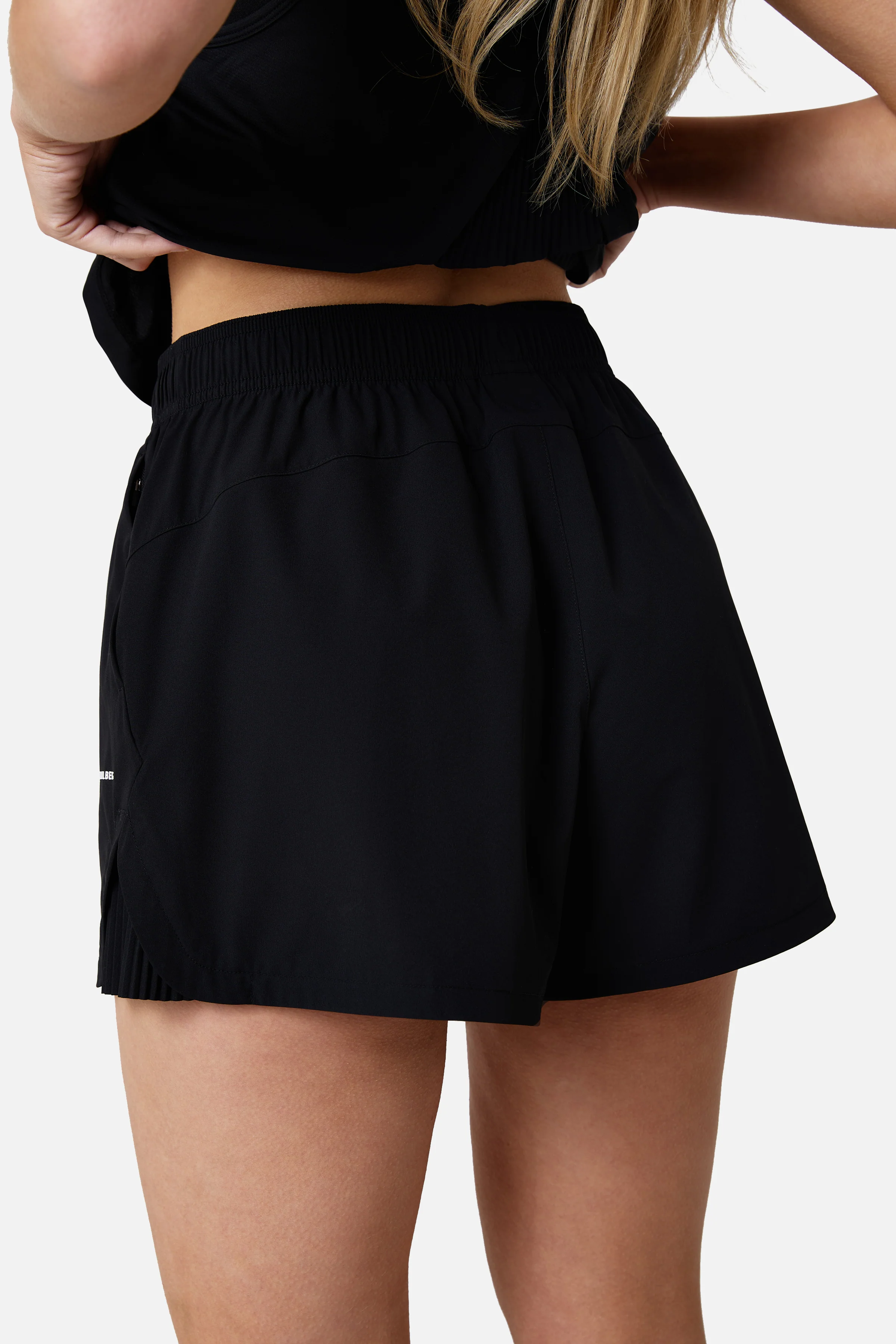 Womens Andara Pleated Short - Black - Image 9