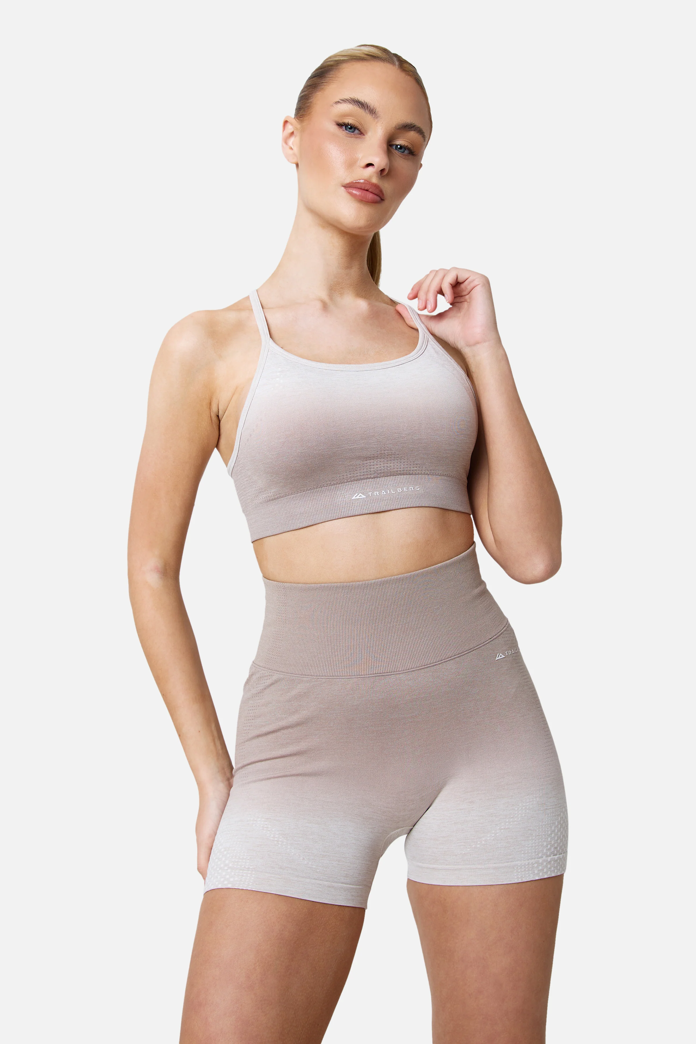 Womens Evocurve Seamless Strappy Bra - Pebble Stone / Pale Taupe / Frosted Ridge - Image 4