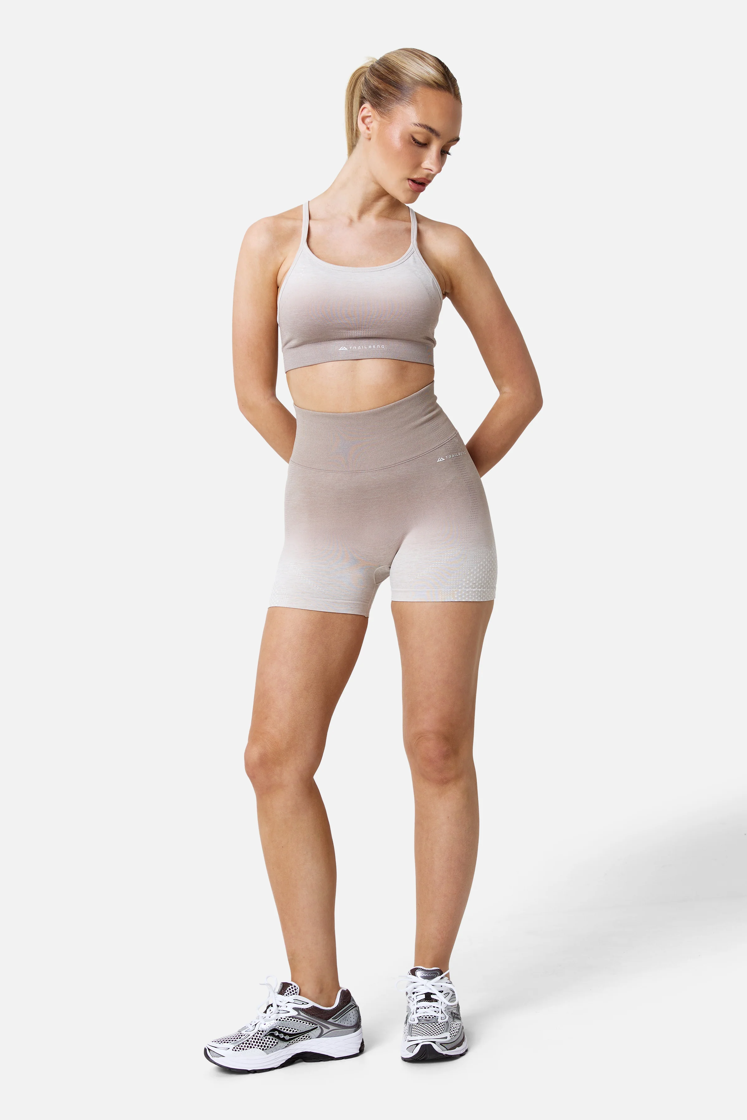 Womens Evocurve Seamless Bra and Short Set - Pebblestone/Pale Taupe - Image 3