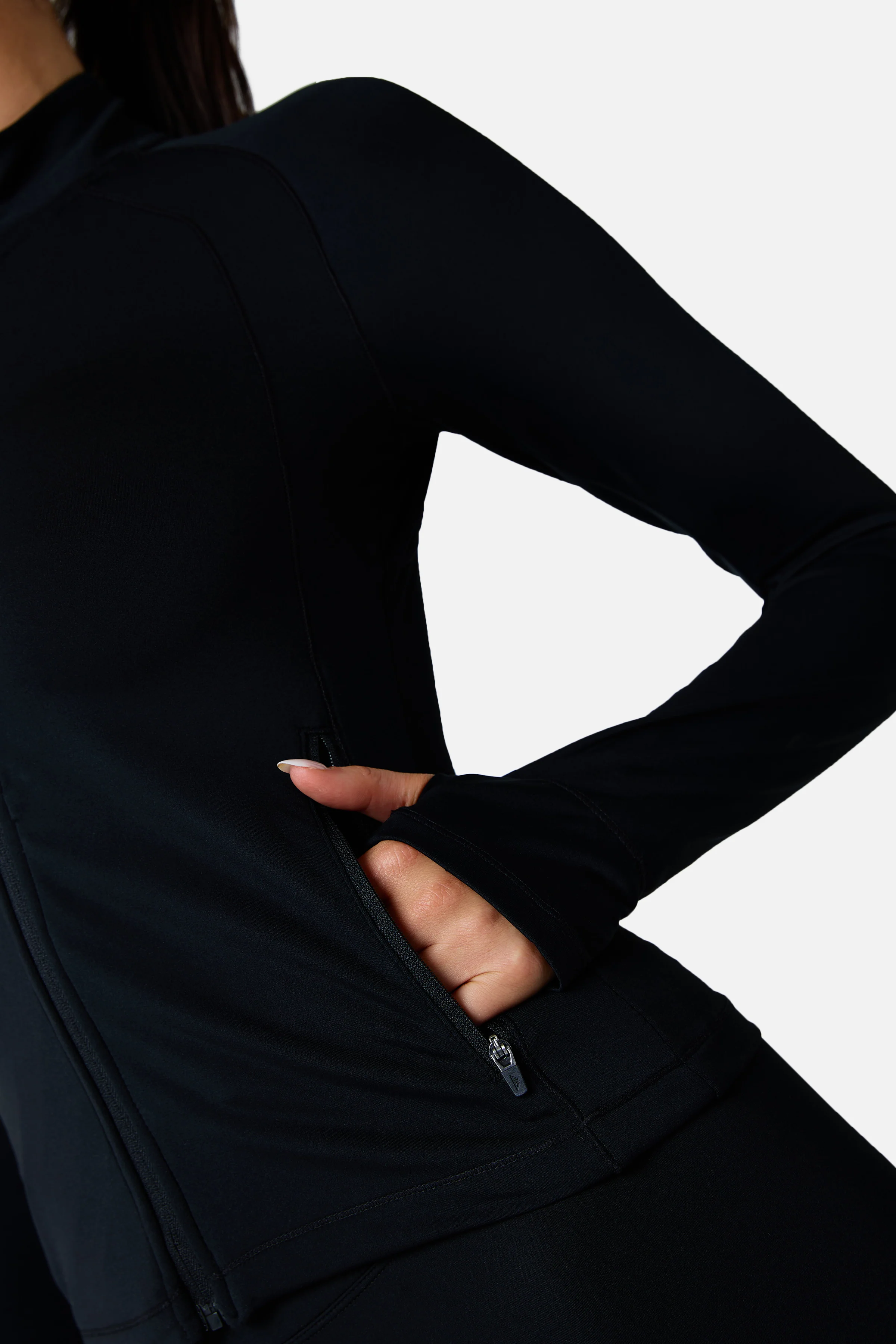 Womens Sculpt Core Track Jacket - Black - Image 7